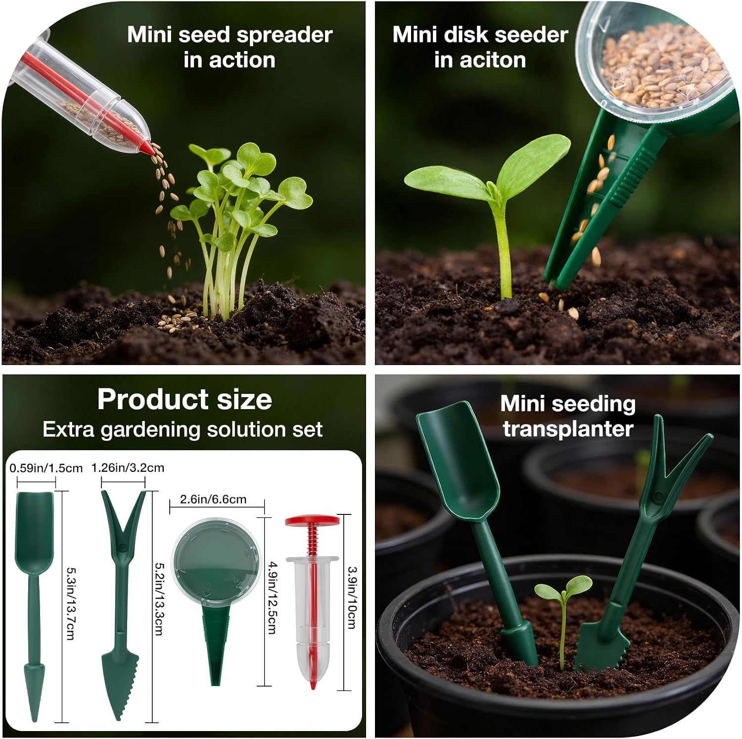 SHALL 3PCs Galvanized Raised Garden Bed Kit, 2x2x1ft Round Planter Boxes Outdoor W/Mini Seed Spreader, Disk Seeder, 2X