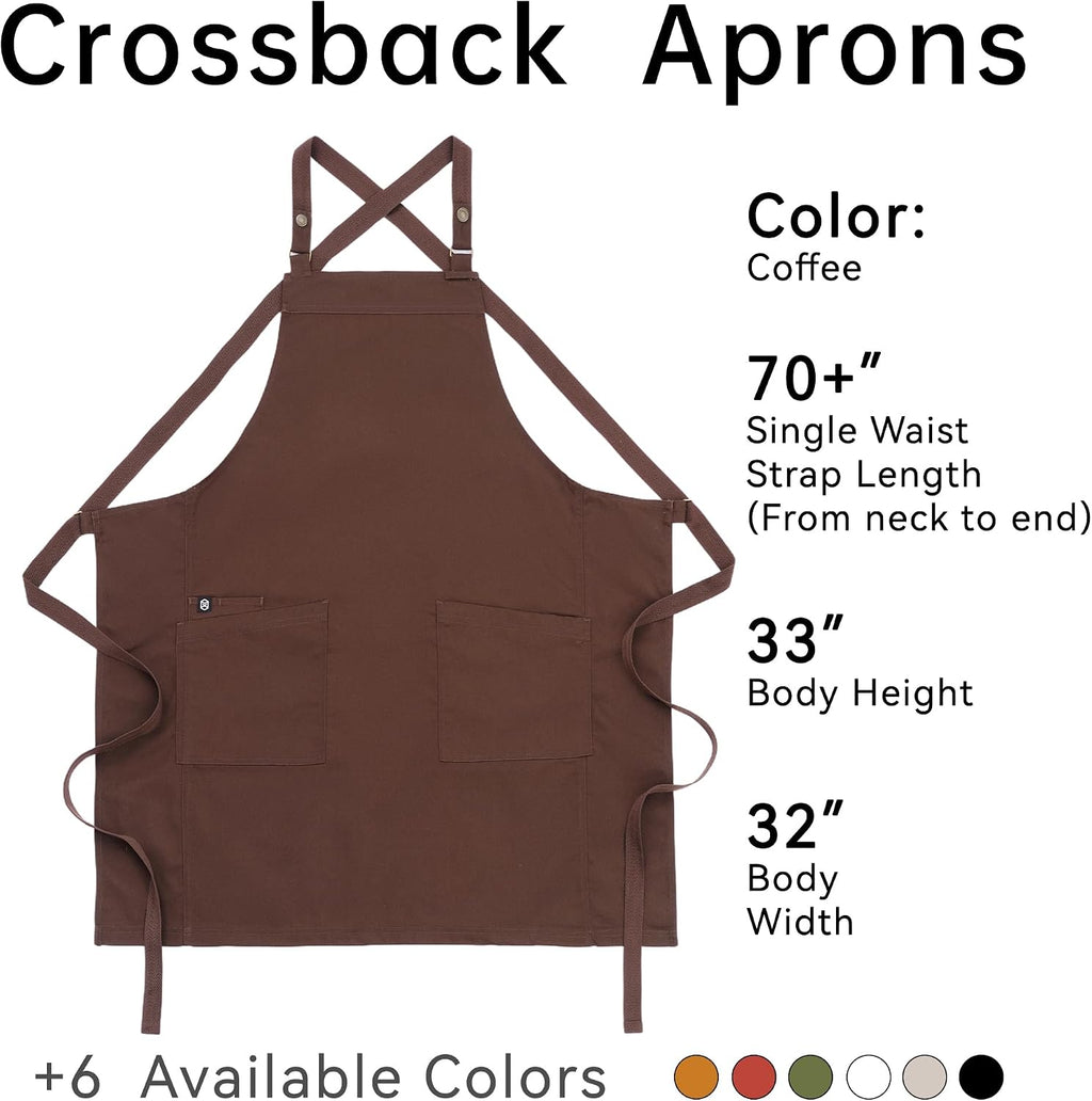 Cross Back Apron Grilling Kitchen Gardening with pockets 4251JC