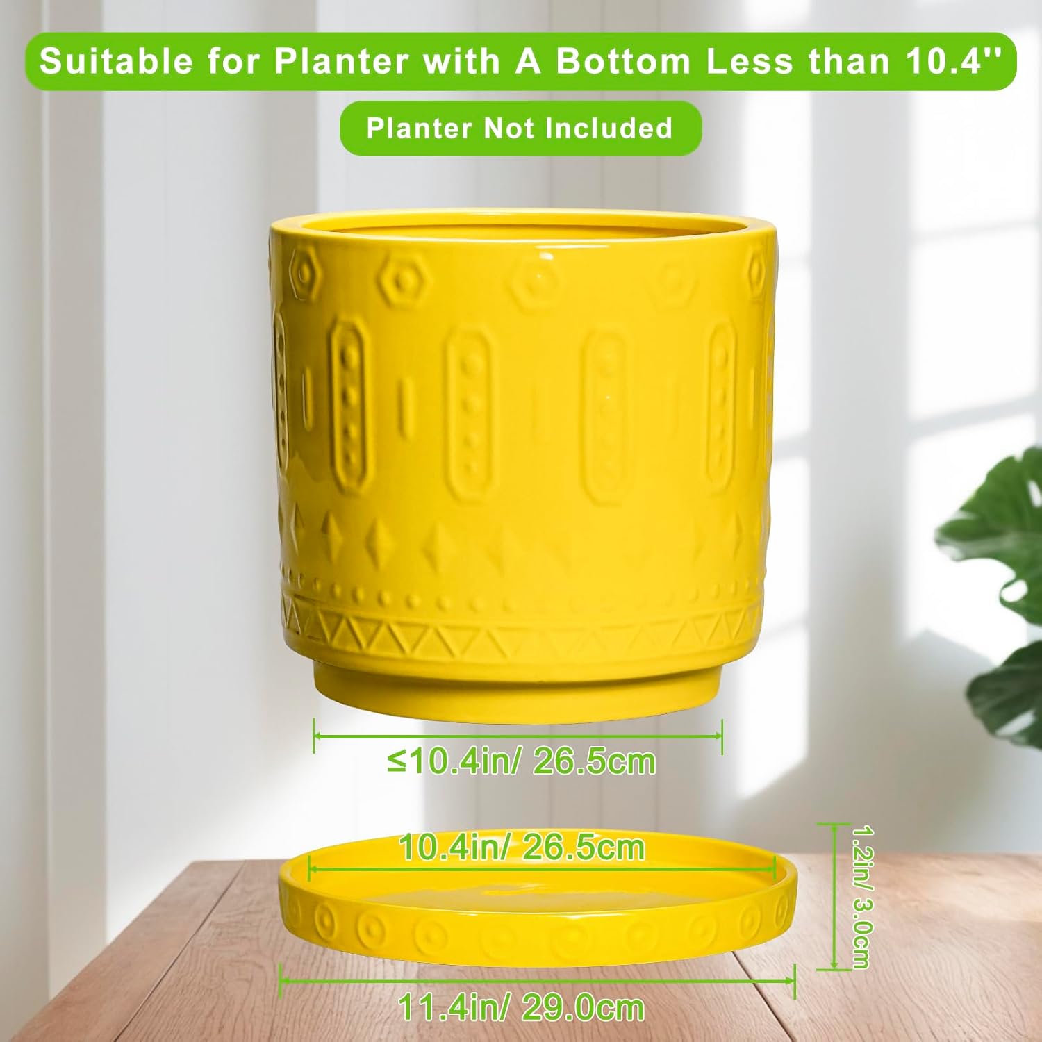 Eightpot Plant Drip Trays, 11.4 Inch Plant Saucers for Indoors, Ceramic Plant Saucers for Outdoors, Round Plants Plates