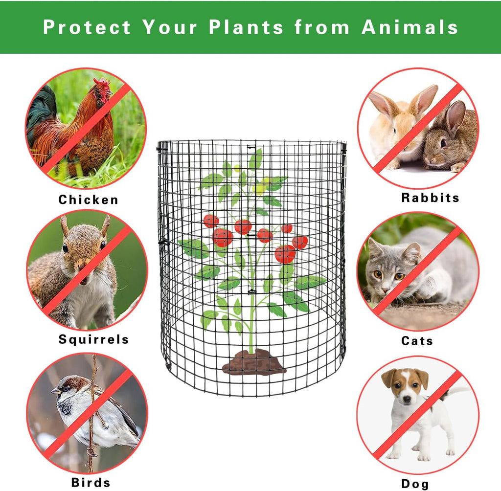 30Pcs Round Plant Protector from Animals, 10 Pack 12'' x 12'' Reusable Metal Plant Cages, Wire Mesh Garden Cloches to