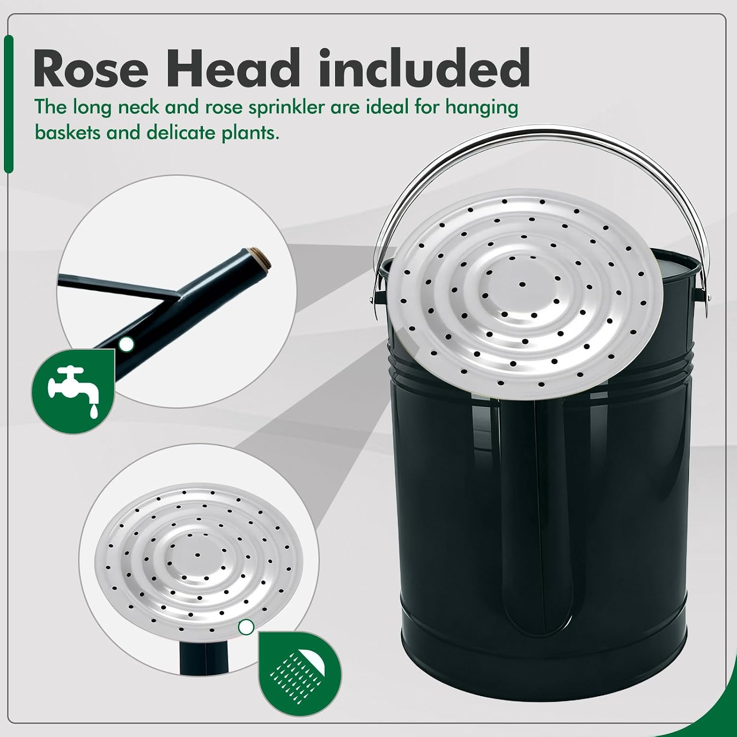 Galvanized Iron Watering Can for Indoor Plants, DIY Watering Cans for House Plant Garden Flower, Long Spout Water Can