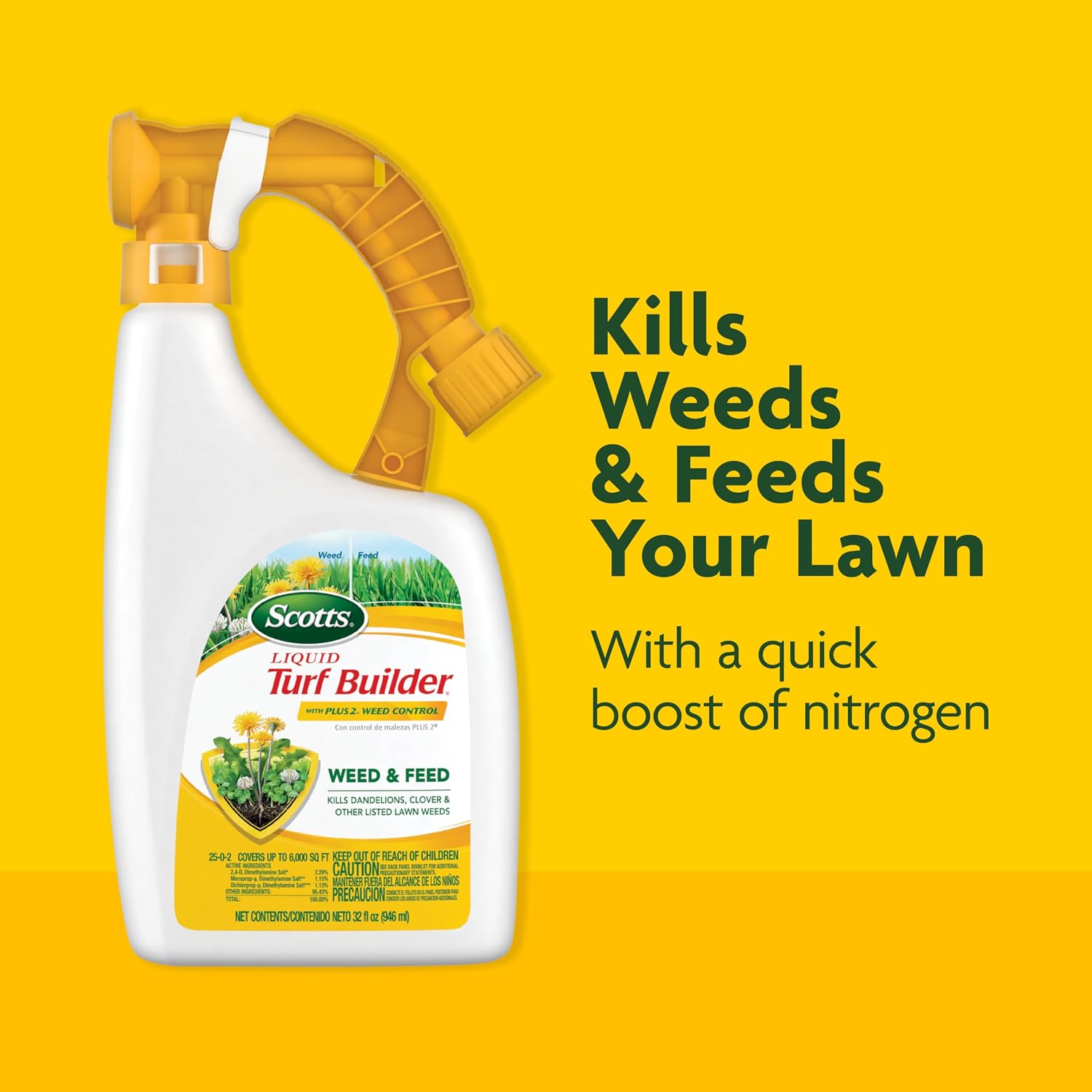 Scotts Liquid Turf Builder Lawn Care Bundle, 32 fl. oz. (3-Pack) | With 2 Turf Builder Lawn Food Bottles and 1 Turf