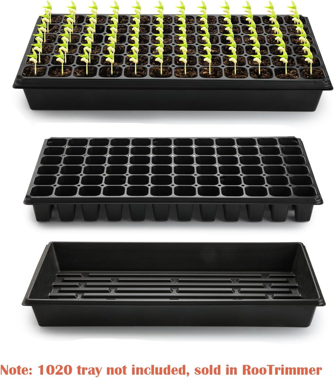 RooTrimmer Deep 72 Cell Seedling Trays, Thick Durable 72 Cell Plug Tray Big Cell Seed Trays for 1020 Flat Trays