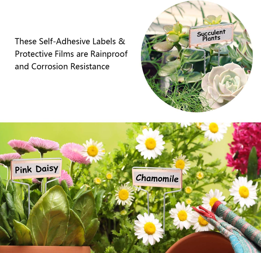30PCS Copper Metal Plant Tags Plant Labels with 60Pcs Labels, Rainproof PET Film & Permanent Pen, 10" Weatherproof