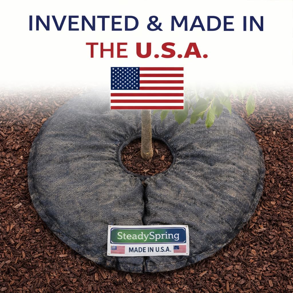 SteadySpring® 24" Smart 30+Day Tree Watering Mat - AUTO Refills with RAIN and Slow Releases As Plant Needs - for Root