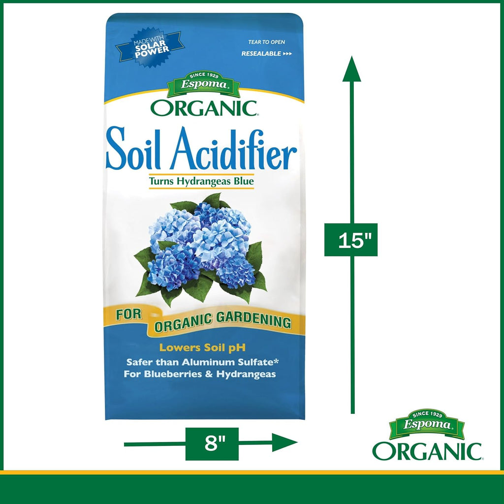 Espoma Organic Soil Acidifier Soil Amendment; Lowers Soil pH and Turns Hydrangeas Blue! Contains Elemental Sulfur and