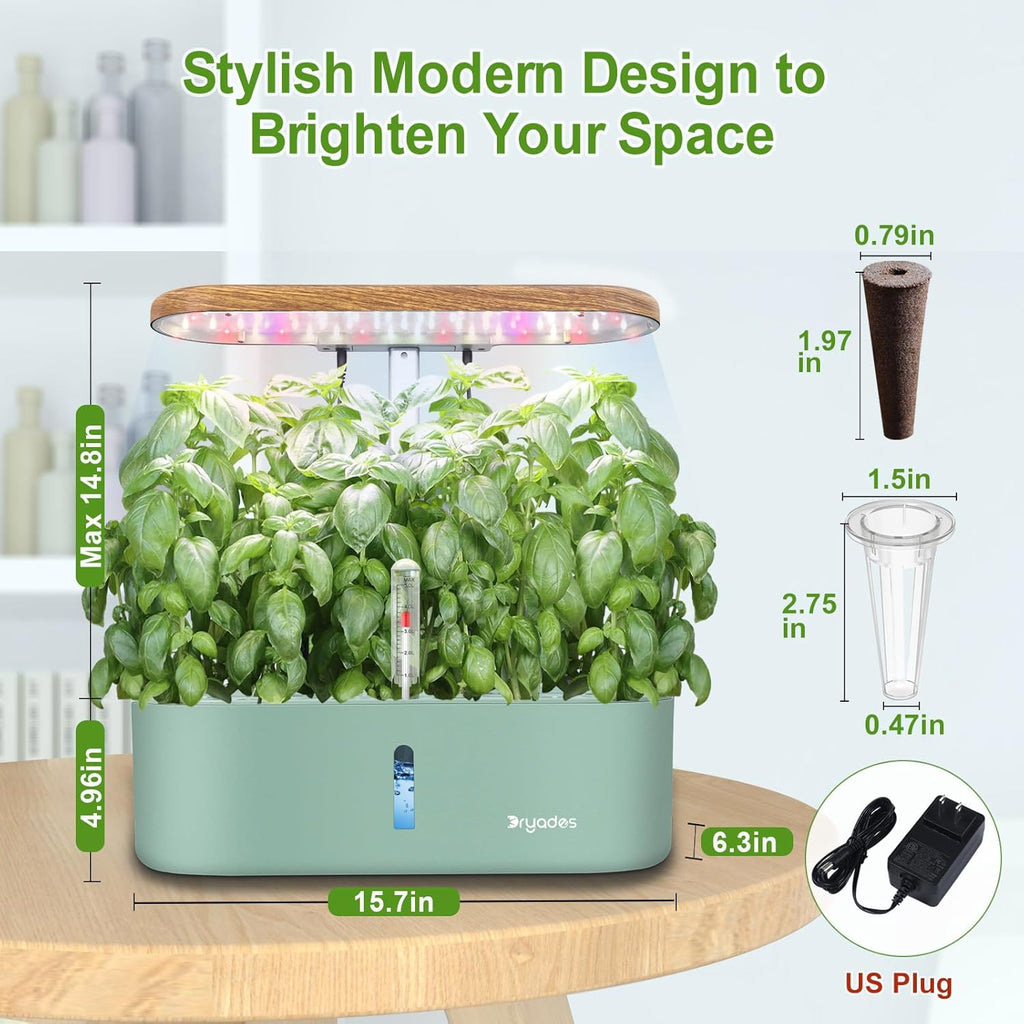 Hydroponics Growing System Indoor Garden: 12 Pods Herb Garden Kit Indoor with LED Grow Light Plant Germination Kit