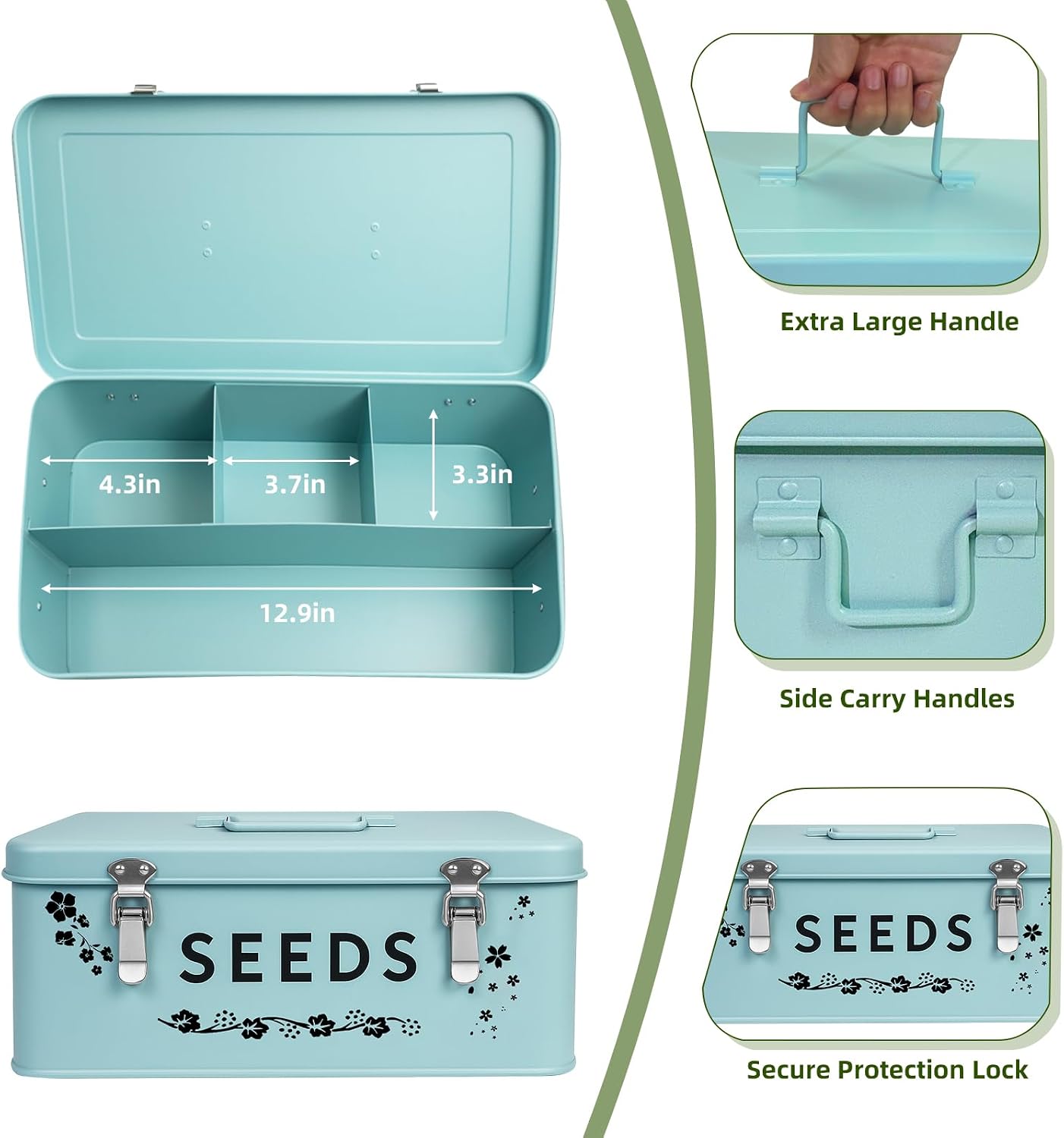 8 in 1 Seed Storage Garden Seed Organizer with Gardening Tool Set | gardening tools set cultivators includes 2 psc