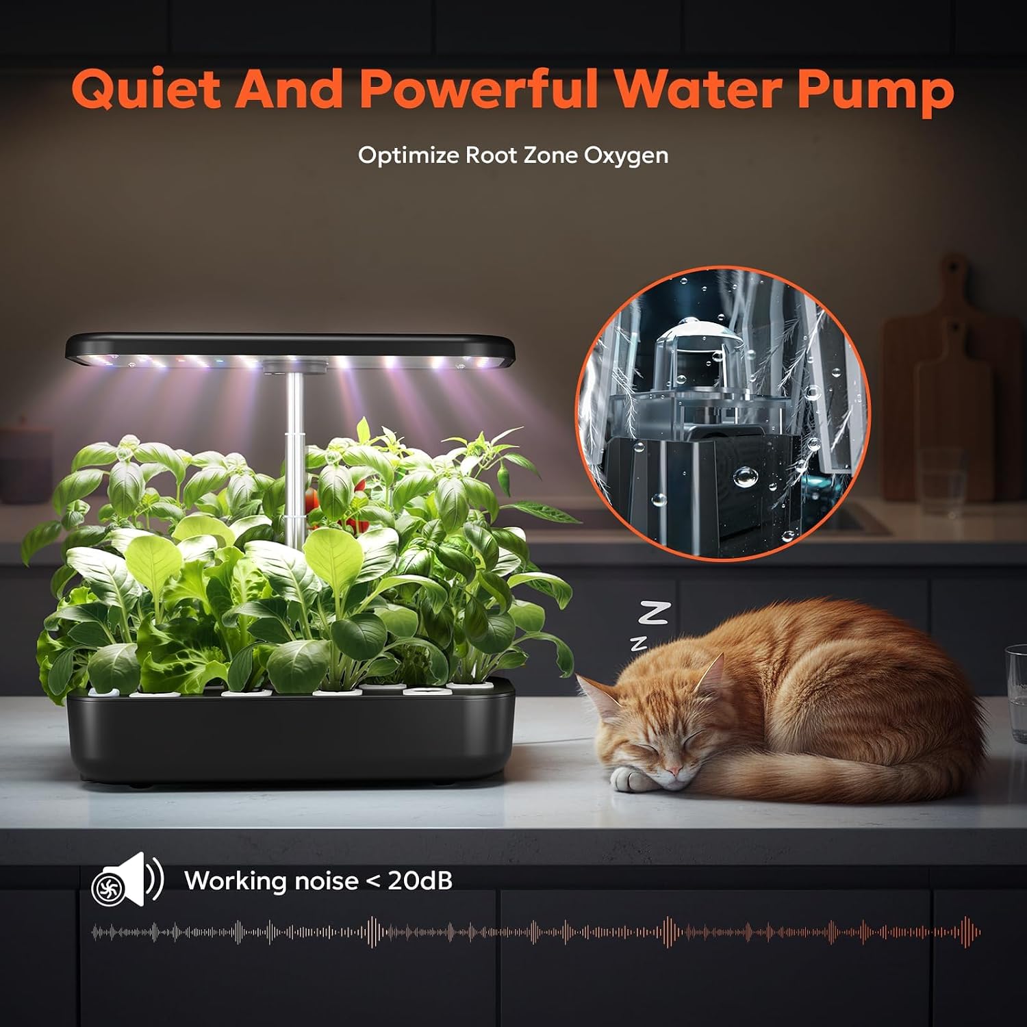 owltron Hydroponics Growing System Kit, 12 Pods Indoor Herb Garden with 24W LED Grow Light Full Spectrum, Planting