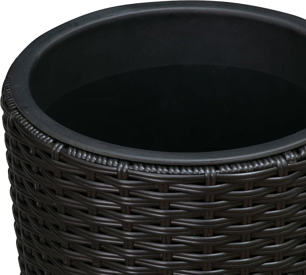 Noah Round Wicker Planter Tall Planter Decor Box for Adaptable Outdoor Furnishings All Weather Versatile Perfect Patio