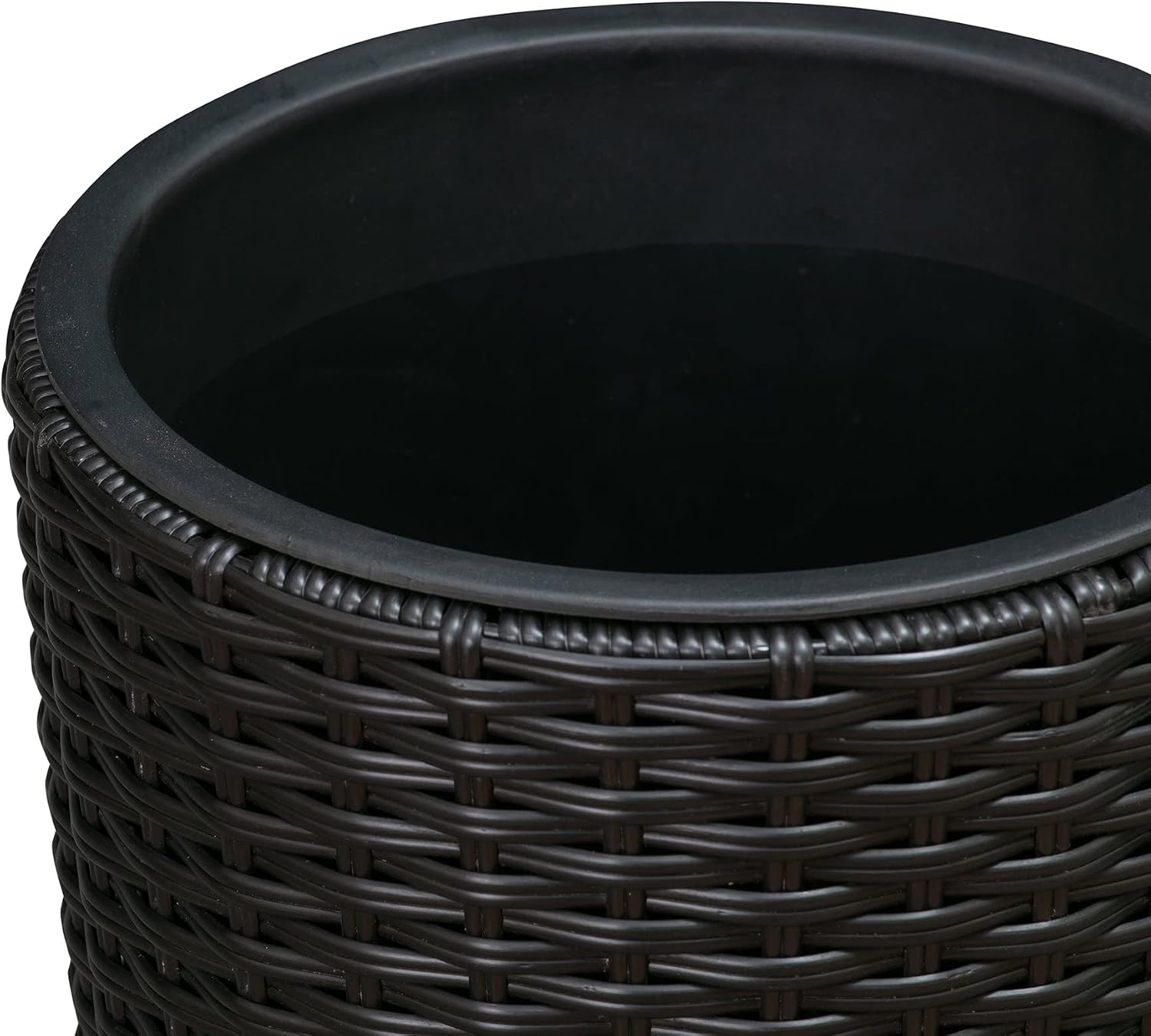 Noah Round Wicker Planter Tall Planter Decor Box for Adaptable Outdoor Furnishings All Weather Versatile Perfect Patio