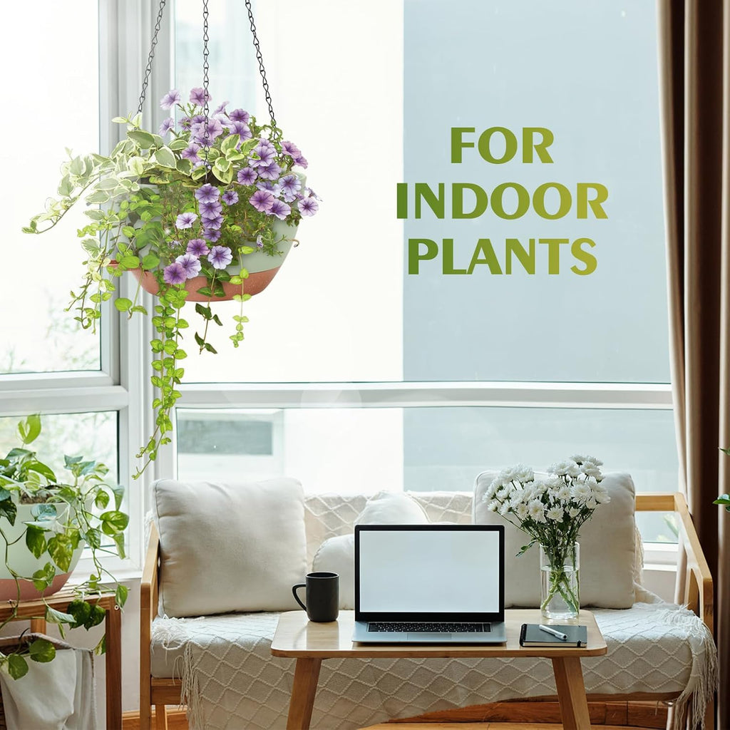 Hanging Planters, Self Watering, Green 12 Inch 2 Pack with Drainage | Indoor Outdoor Use, Removable Drainage Tray
