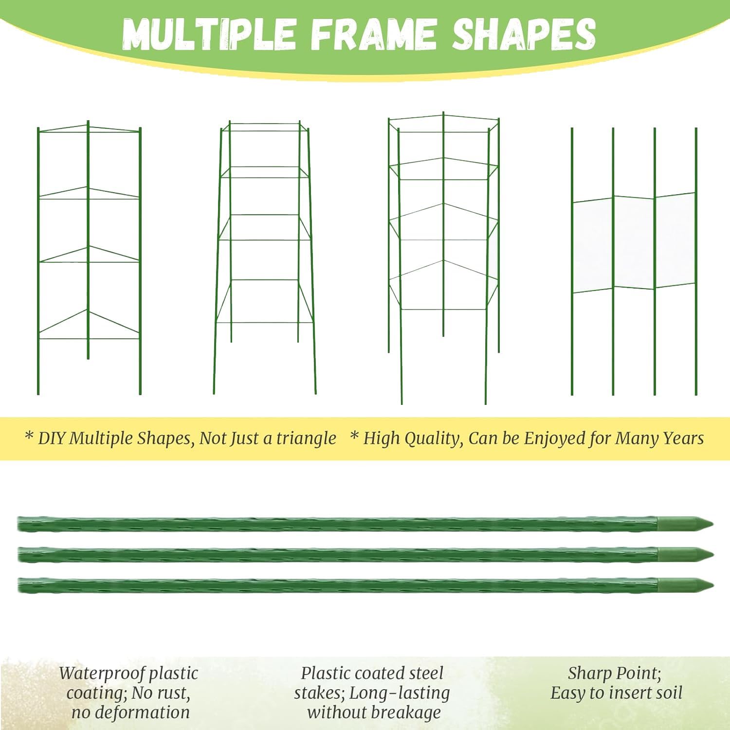 6 Pack Tomato Cage for Garden, 48 Inches Metal Garden Stakes, Plant Support Cages Trellis for Garden and Pots, Tomato