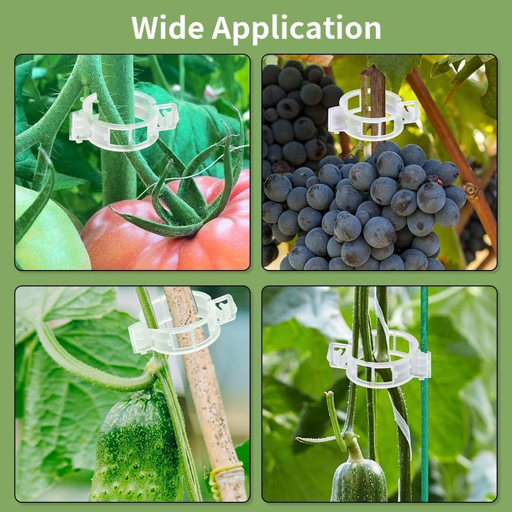 50Pcs Secured Plastic Plant Clip, 2026 Upgrade Plant Support Clips Reusable Garden Clips, Garden Clips for Climbing