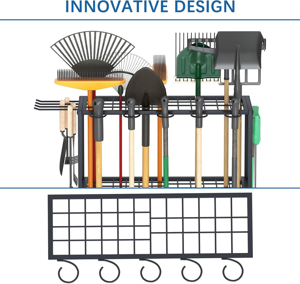 Organizer Yard Tool Storage Rack Garden Organizer Tool Holder | Shed Outdoor Black