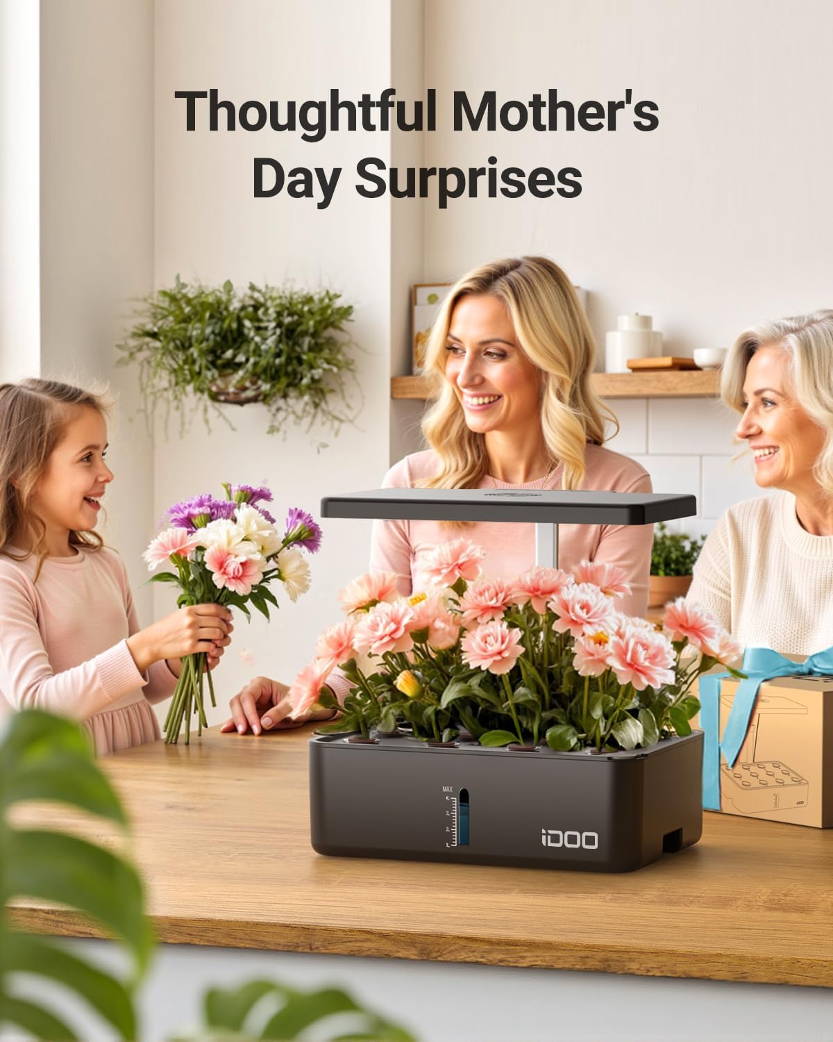 iDOO 12Pods Hydroponics Growing System Garden with LED Grow Light | Indoor Herb Garden for Home Office, Built-in Fan