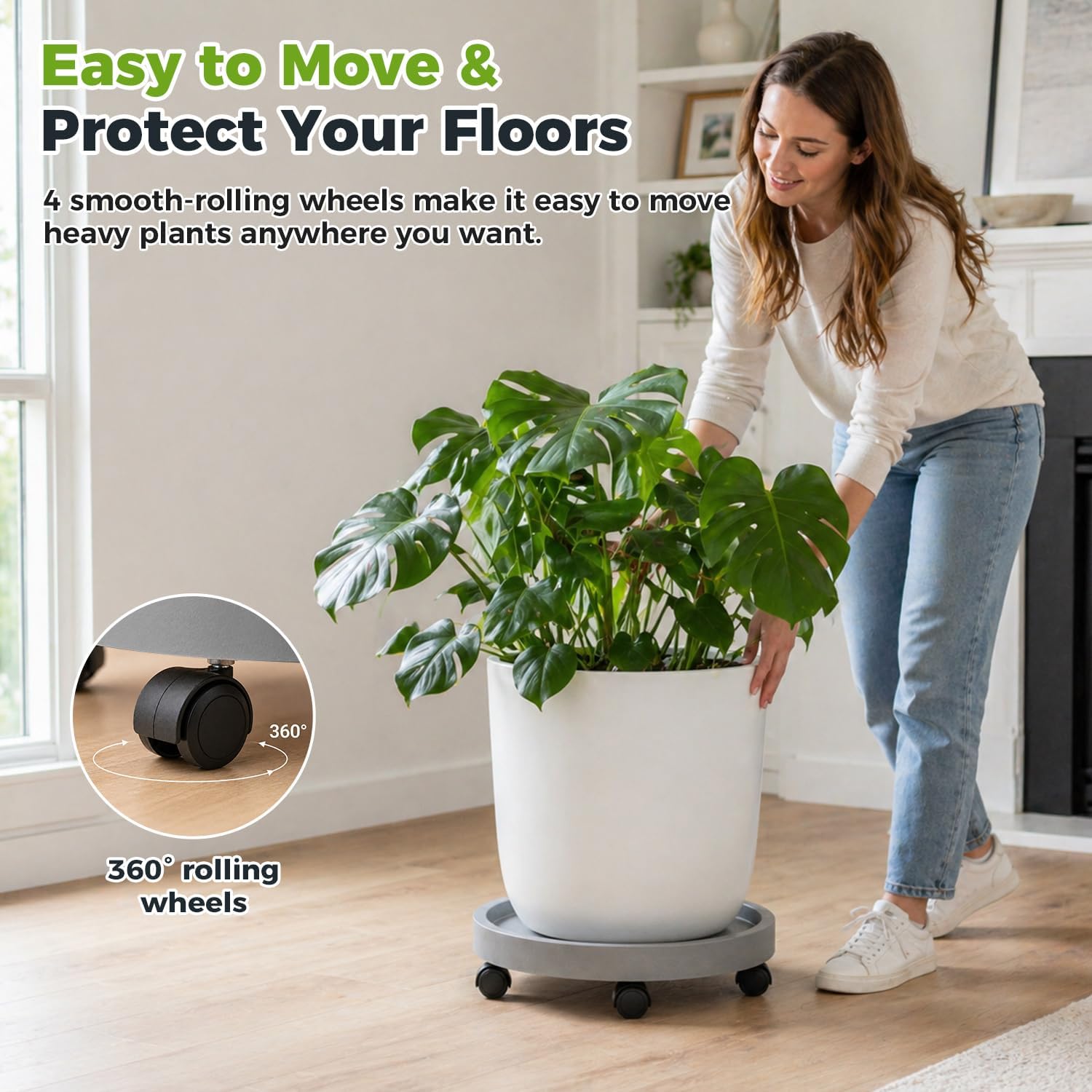 5 Pack Plant Caddy with Wheels Rolling Plant Stand with Wheels 10 Inch Plant Dolly Heavy Duty Large Potted Plant Mover
