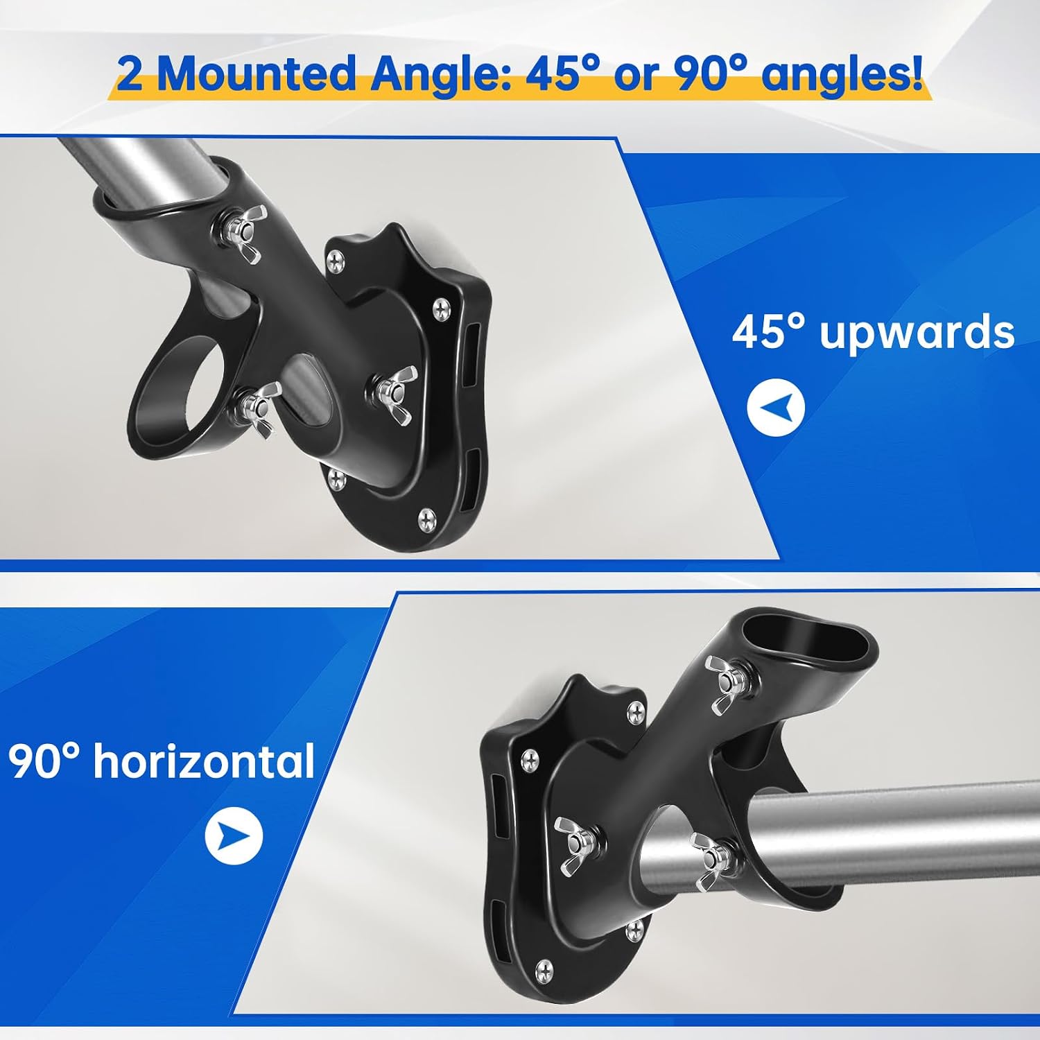 Anovo Flag Pole Kit- Upgraded Holder, Stainless Steel 6 FT Flag Poles with1 Inch Metal 360° Rotating Flag Pole Rings