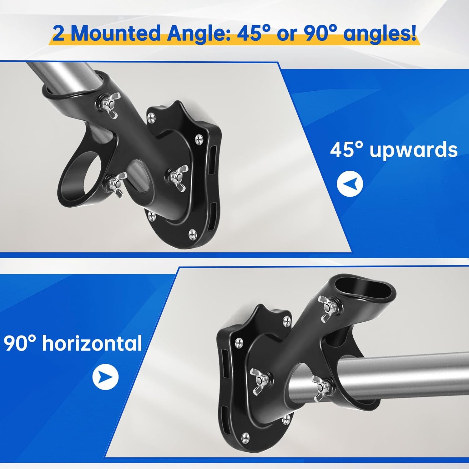 Anovo Flag Pole Kit- Upgraded Holder, Stainless Steel 5 FT Flag Poles with1 Inch Metal 360° Rotating Flag Pole Rings