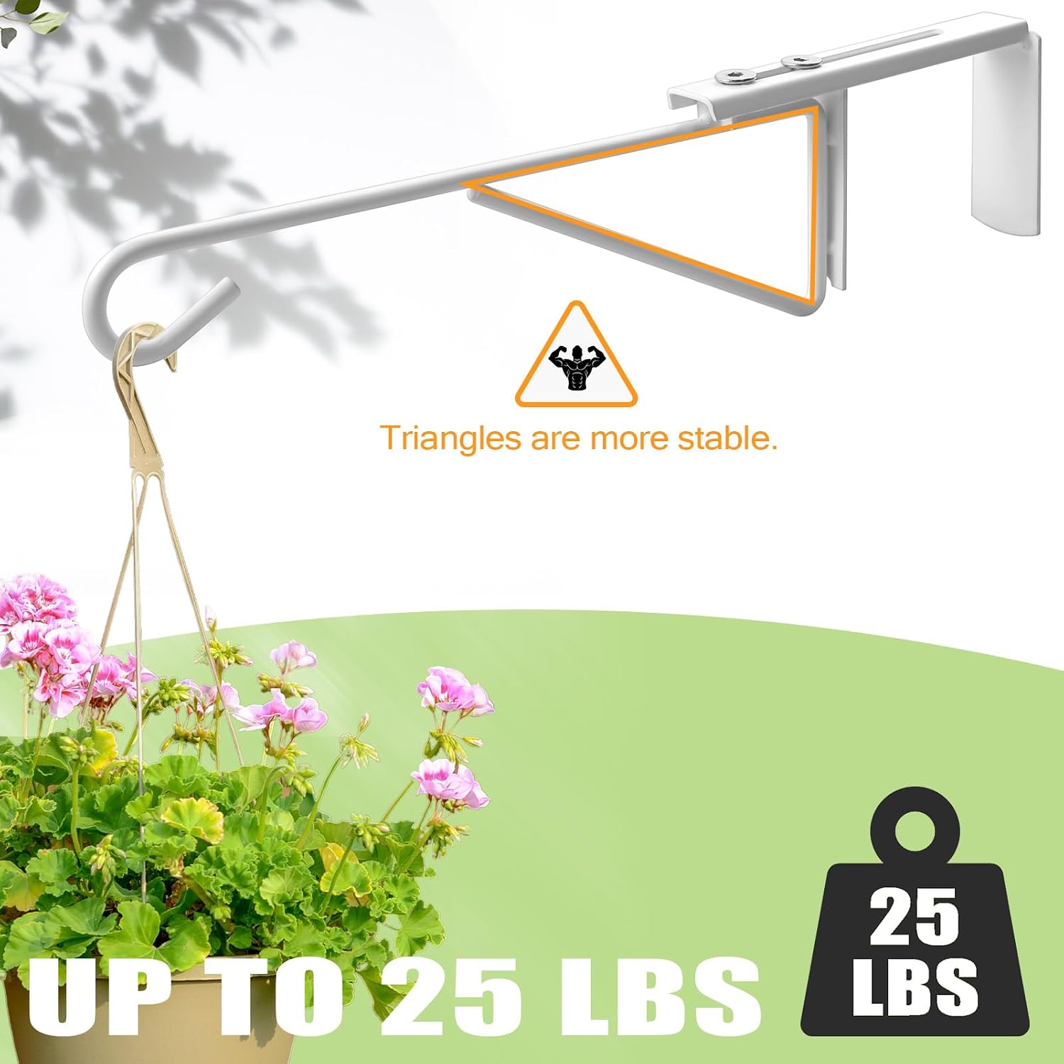 Adjustable Vinyl Fence Hooks for Hanging Plant Fit Fence Widths 0.8-3 Inch, Heavy Duty Fence Plant Hangers for Hanging