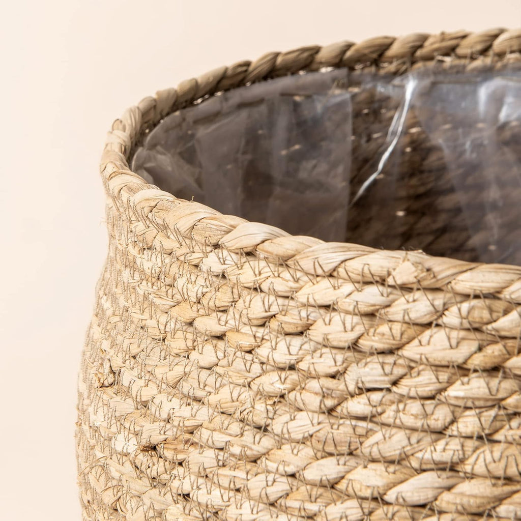 LA JOLIE MUSE Seagrass Basket Planters for Indoor Plants, Flower Pot 3 Pack | 13.5+12+9 Inch, Handwoven Natural