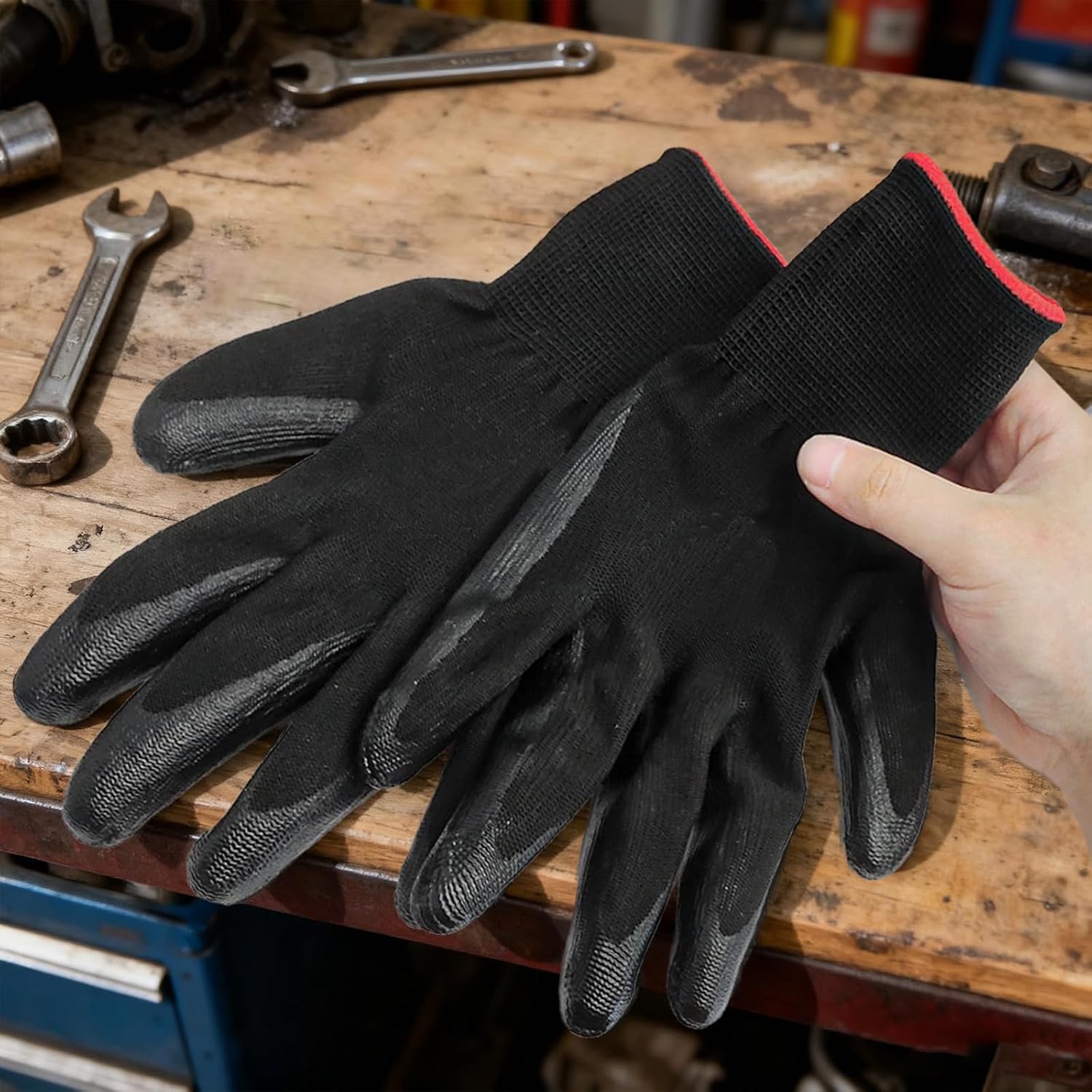 72 Pairs Gardening Gloves for Men Women Rubber Coated Breathable Garden Gloves Black