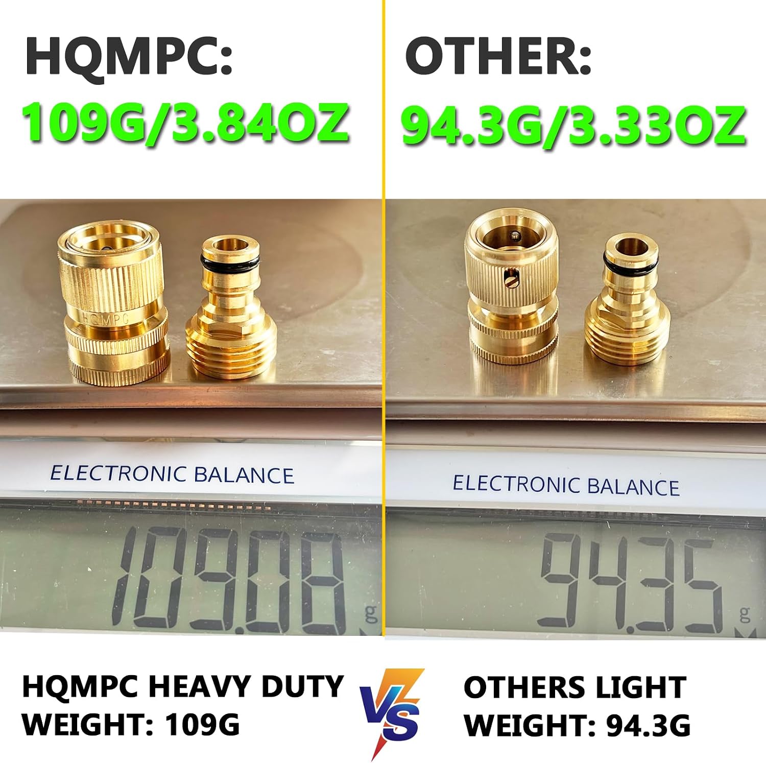 Garden Hose Quick Connect Solid Brass Hose Quick Fitting Easy For Garden Watering No-Leak 3/4 inch GHT (6 Sets)