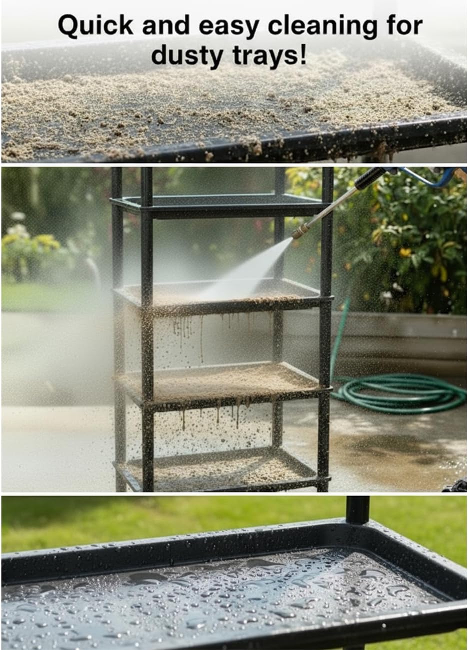 RooTrimmer 5-Tier Seed Starter Trays, Plant Stand, with Bottom-Watering Design– Reinforced Thickened Shelf for Small
