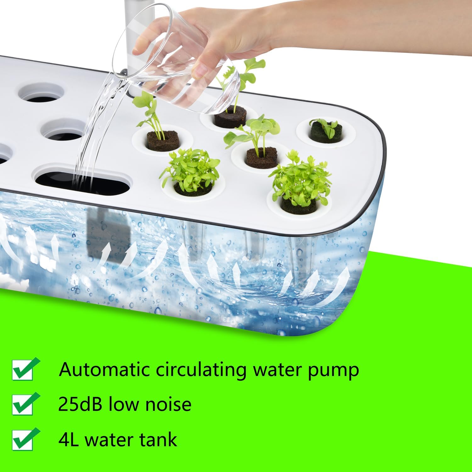 Hydroponics Growing System Kit 12 Pods Indoor Herb Garden with Grow Light | Hydrophonic Planter with Automatic Timer