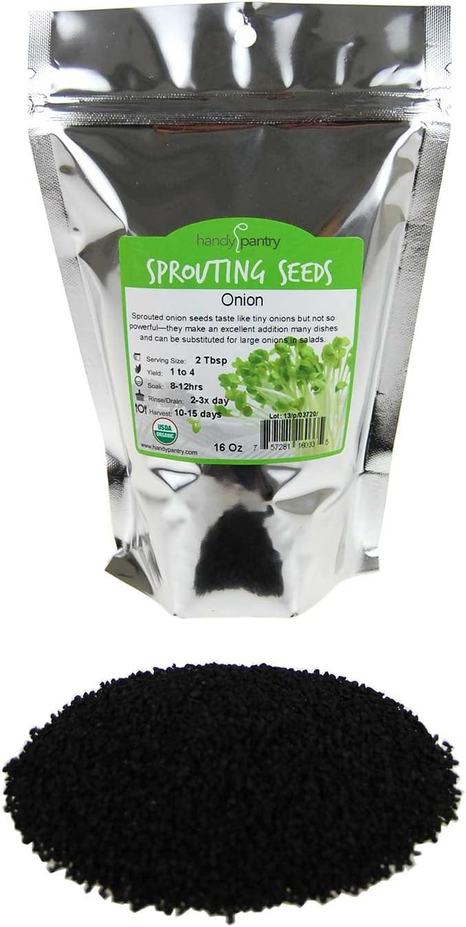 Handy Pantry Onion Sprouting & Microgreens Seeds – 1 LB – Non-GMO | Chemical-Free – High-Germination Seeds Fresh Onion