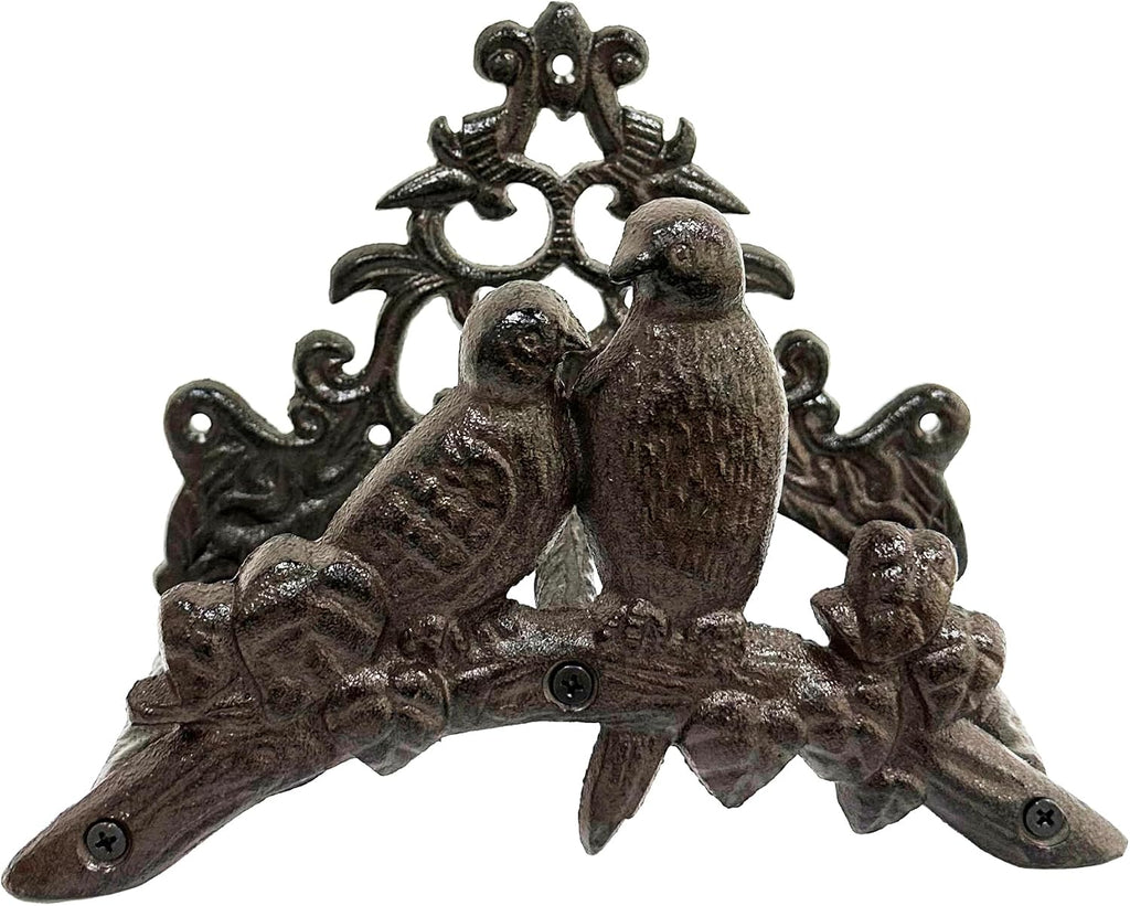 Garden Hose Holder Cast Iron Heavy Duty Water Hose Hanger, Outside Wall Mount, Solid Metal Decorative