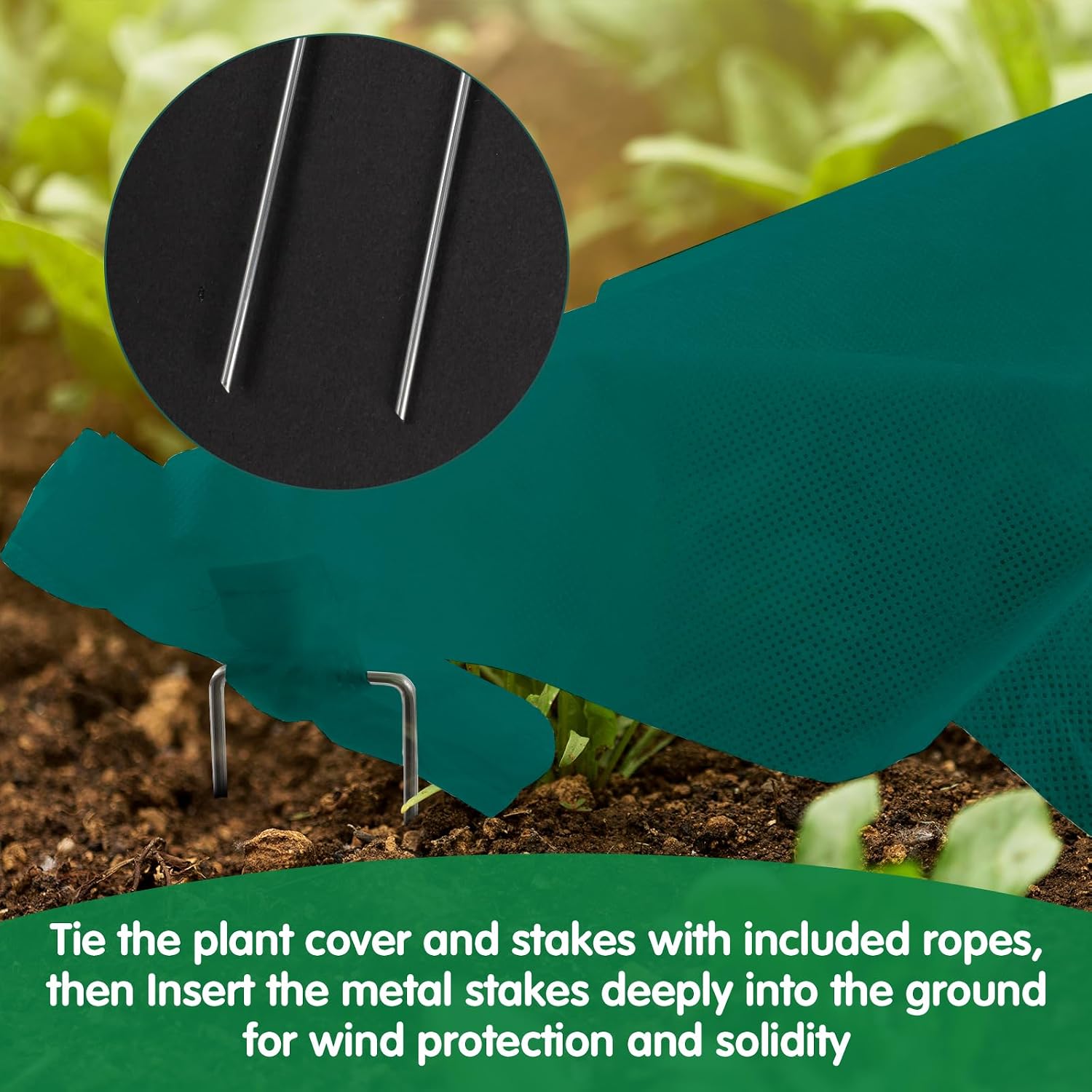 Plant Covers Freeze Protection, 10ft x 50ft 1.41 oz/yd² Frost Cloth Plant Blankets Floating Row Covers with 35