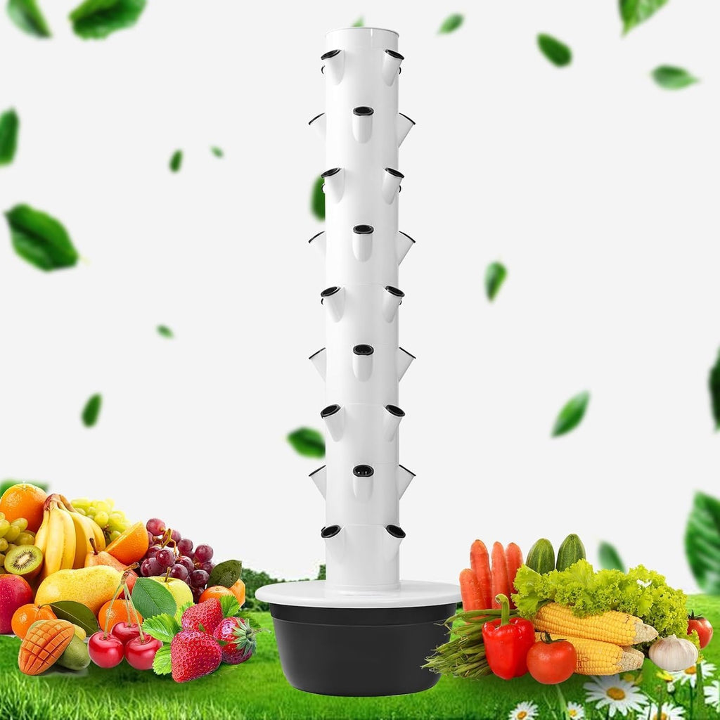 Hydroponic Grow Tower Vertical Aeroponic Tower for Fruits,Flowers,Vegetables 9 Layer 36 Pots Planter with Water Tank