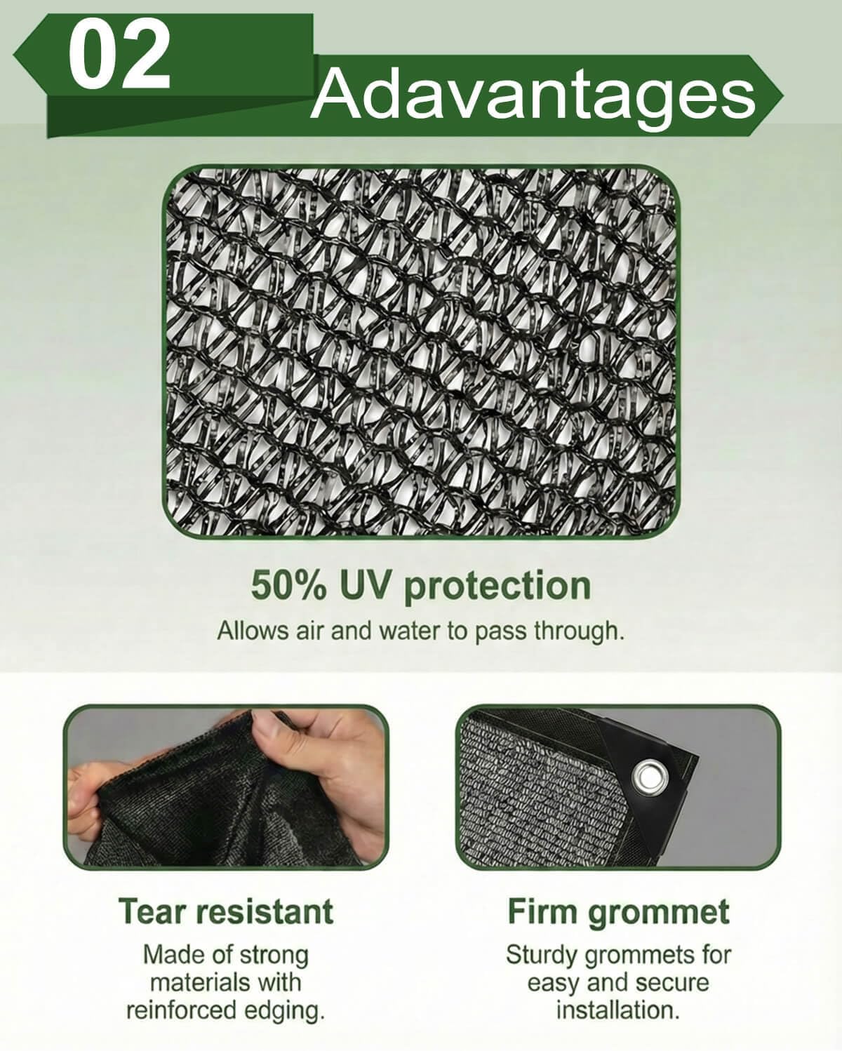 50% Sunblock Shade Cloth Net Black Resistant - 20x30 Ft Garden Shade Mesh Tarp for Plant Cover, Greenhouse, Chicken