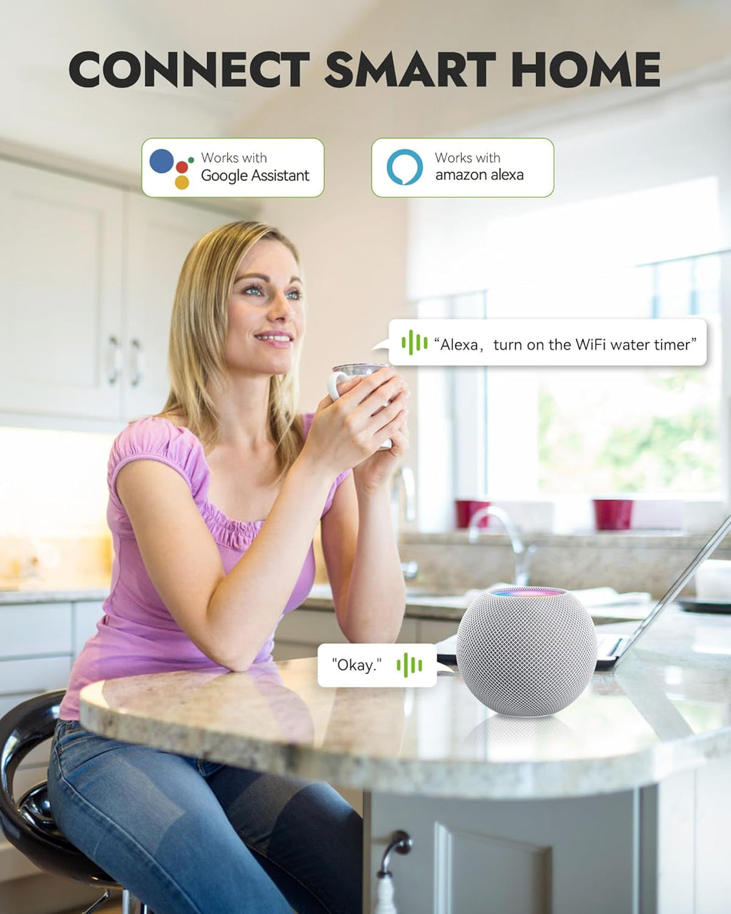 RAINPOINT WiFi Water Timer, Smart Hose Timer for Garden Hose, WiFi Irrigation Controller, Smart Sprinkler System Valve