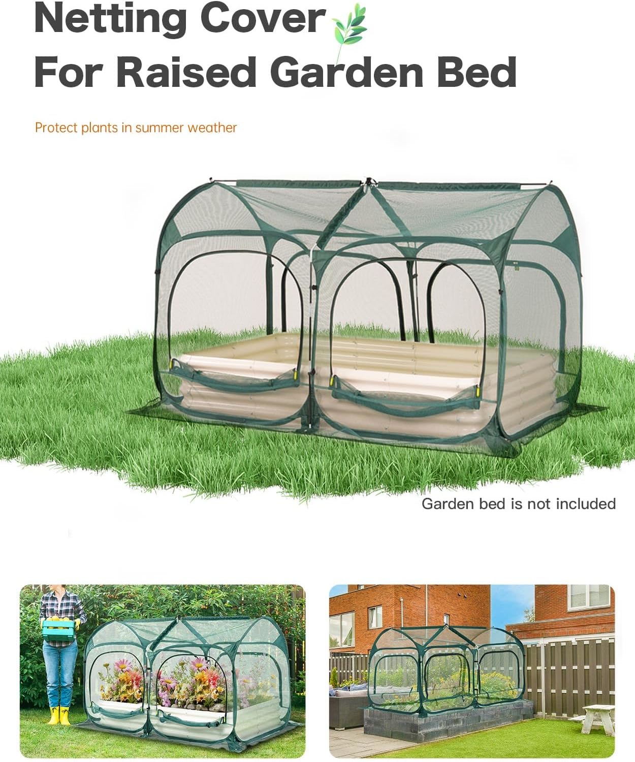 Poray Large 8.2x4FT Plant Netting Cover, Pop up Tunnel Crop Cage Gardening Net,Pest Guard Cover for Vegetables