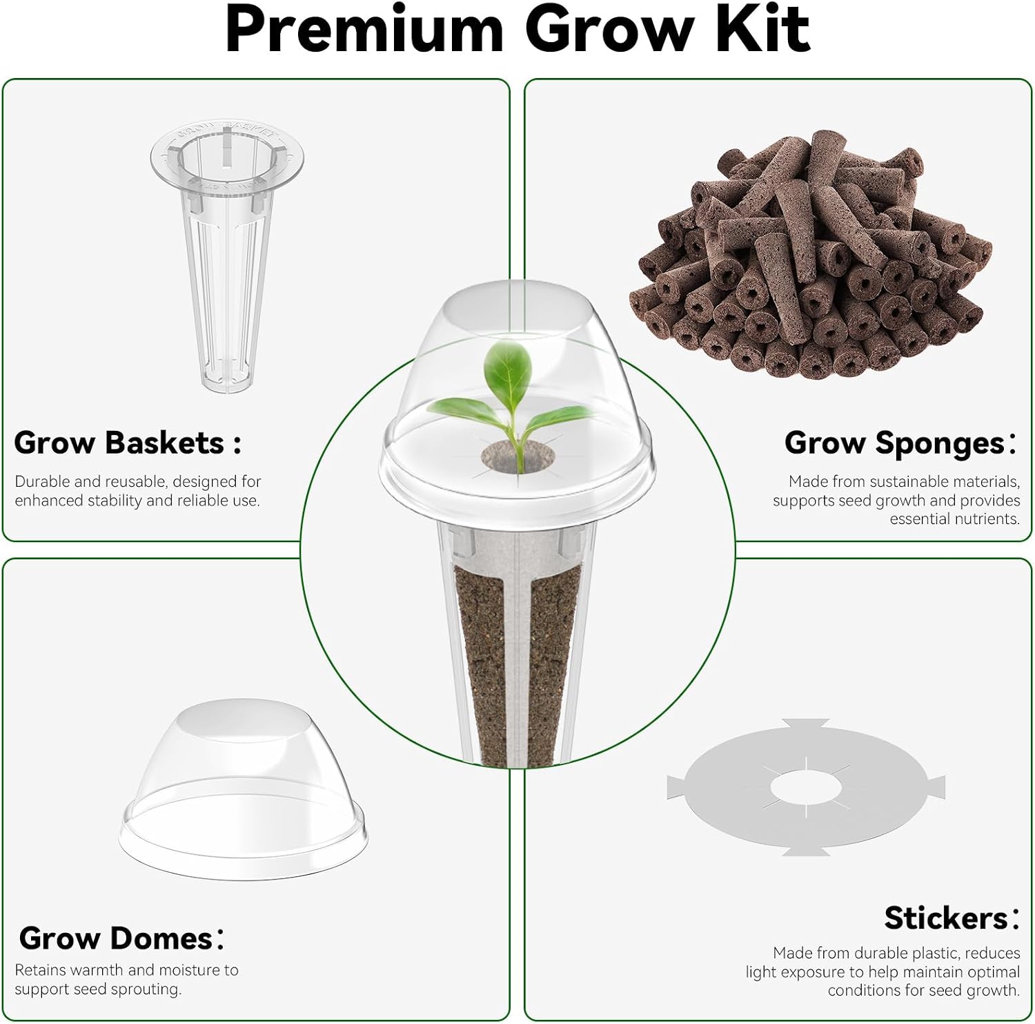 LYKOCLEAN Vegetable & Salad Green Seed Pod Kit for Aerogarden, (16 Pods) Ahopegarden, iDOO – Non-GMO American Fast