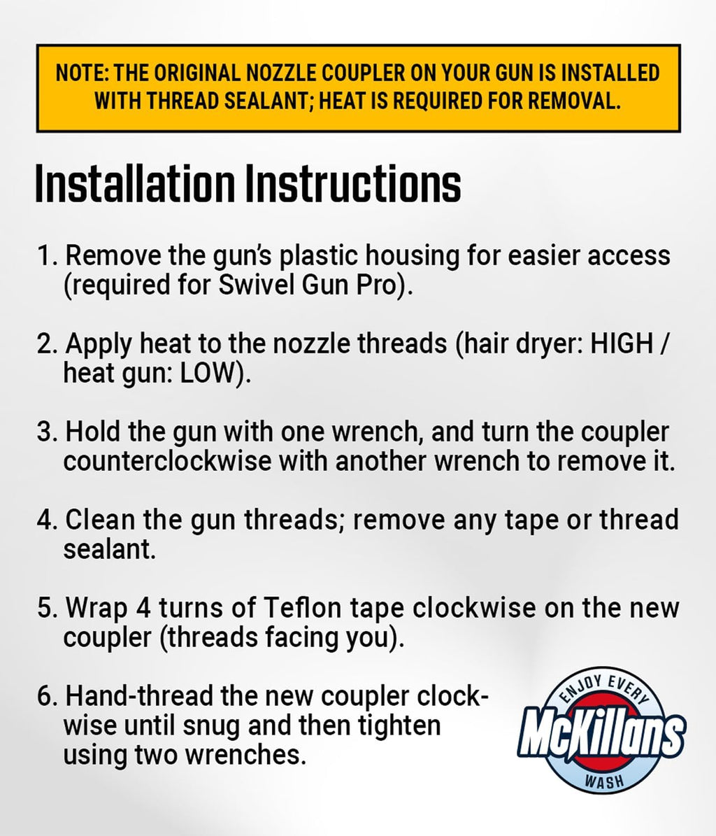 McKillans® 1/4” Nozzle Automatic Quick Connect Fittings - Stainless Steel 1/4” NPT Male Quick Connect Couplers
