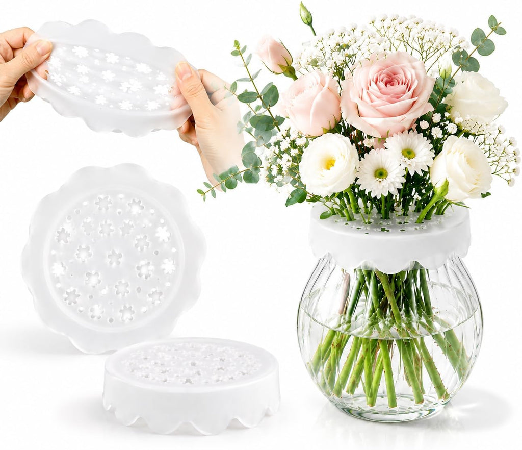 2 Pack Silicone Flower Arranging Grid for Vases, Flower Arrangement Holder