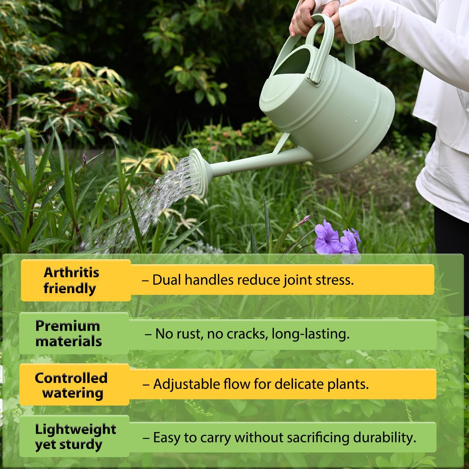 1 Gallon Watering Can for Plants | Watering Cans for Indoor&Outdoor Gardening, Water Can with Ergonomic Movable Handle