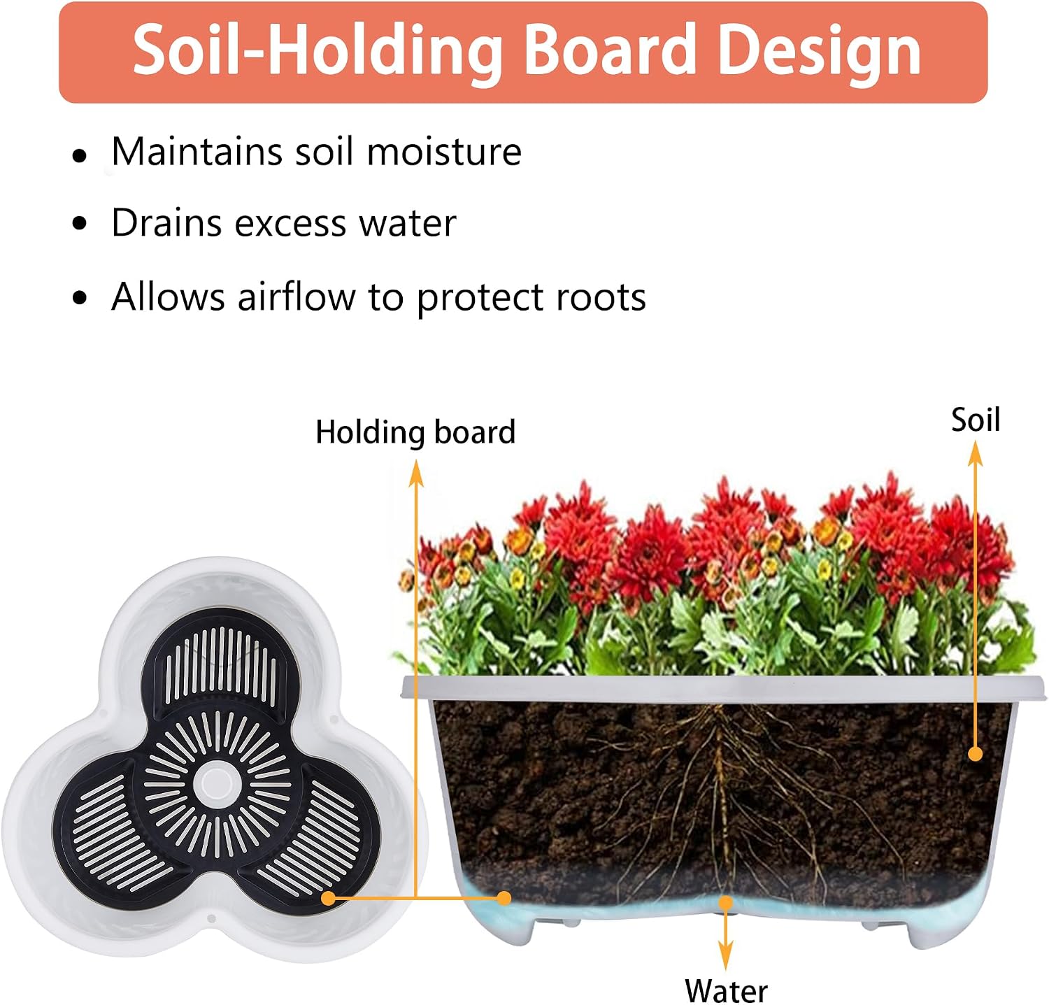 VECELO 7 Tier Vertical Garden Planter, Self Watering Stackable Planters with Wheels for Strawberries, Herbs, Flowers