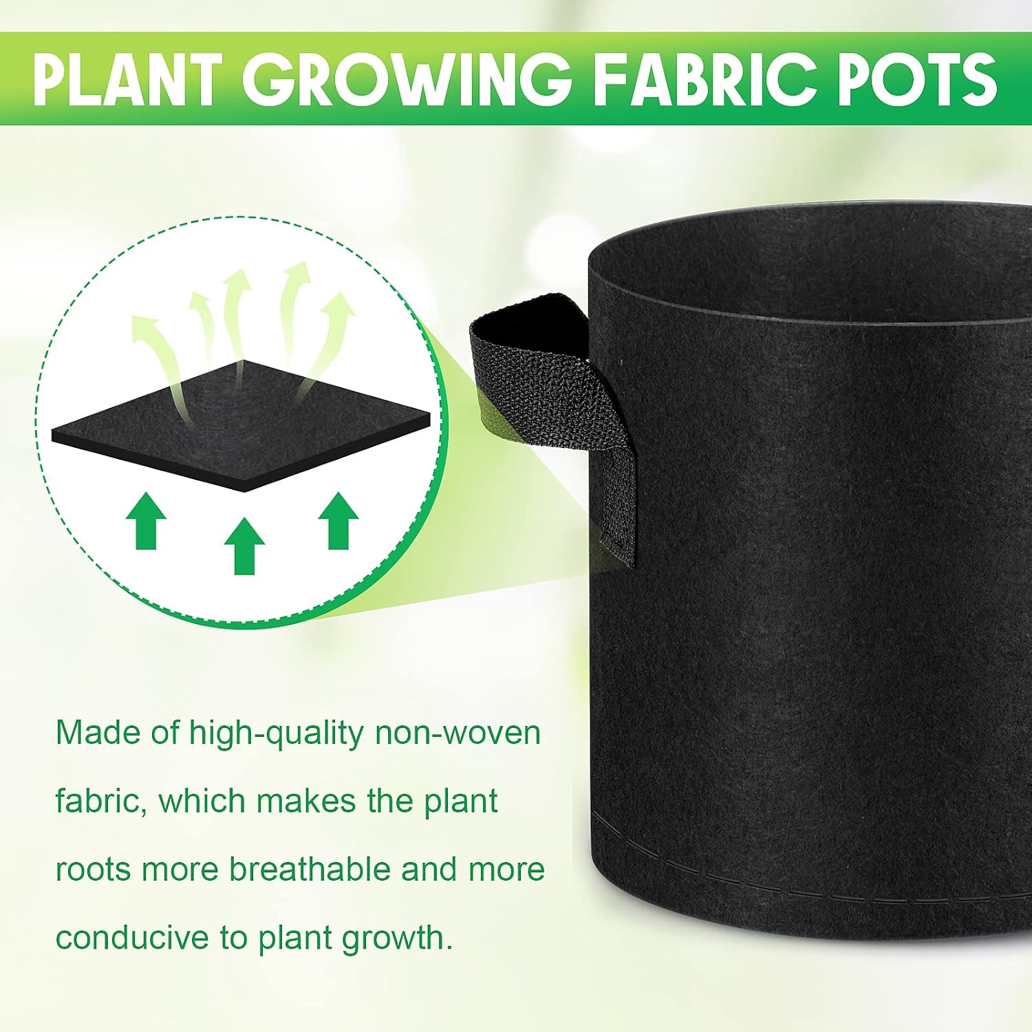 Nuanchu 50 Packs Grow Bags Small Aeration Fabric Pots Nonwoven Garden Bags Grow Pots Planter with 50 Pcs Plant Labels