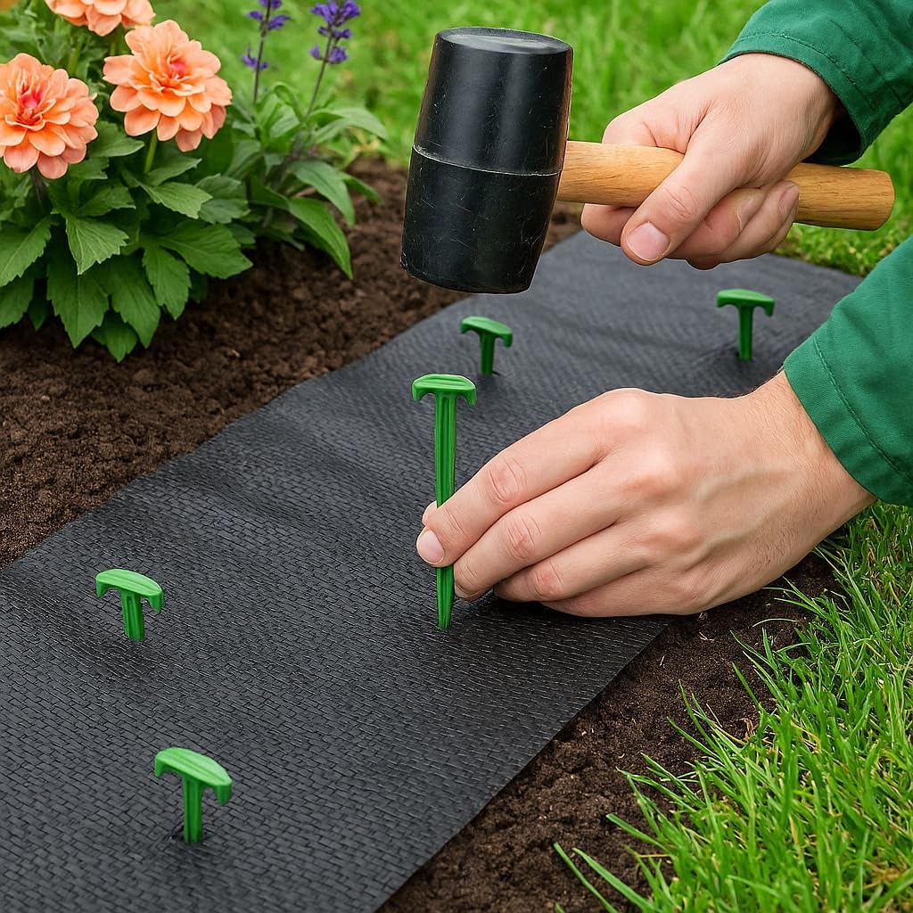 100 ct. Contractor Grade 4-Inch Biodegradable Stakes - Eco-Friendly Sod Staples for Weed Fabric, Landscape Staples &