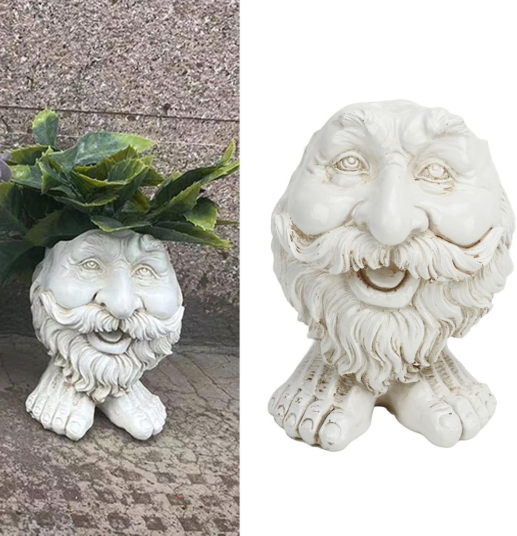 Face Flower Pot, Head Planter Pot, Funny Shape Face Planter Statue, Planter, Cute Resin Planter for Indoor Outdoor
