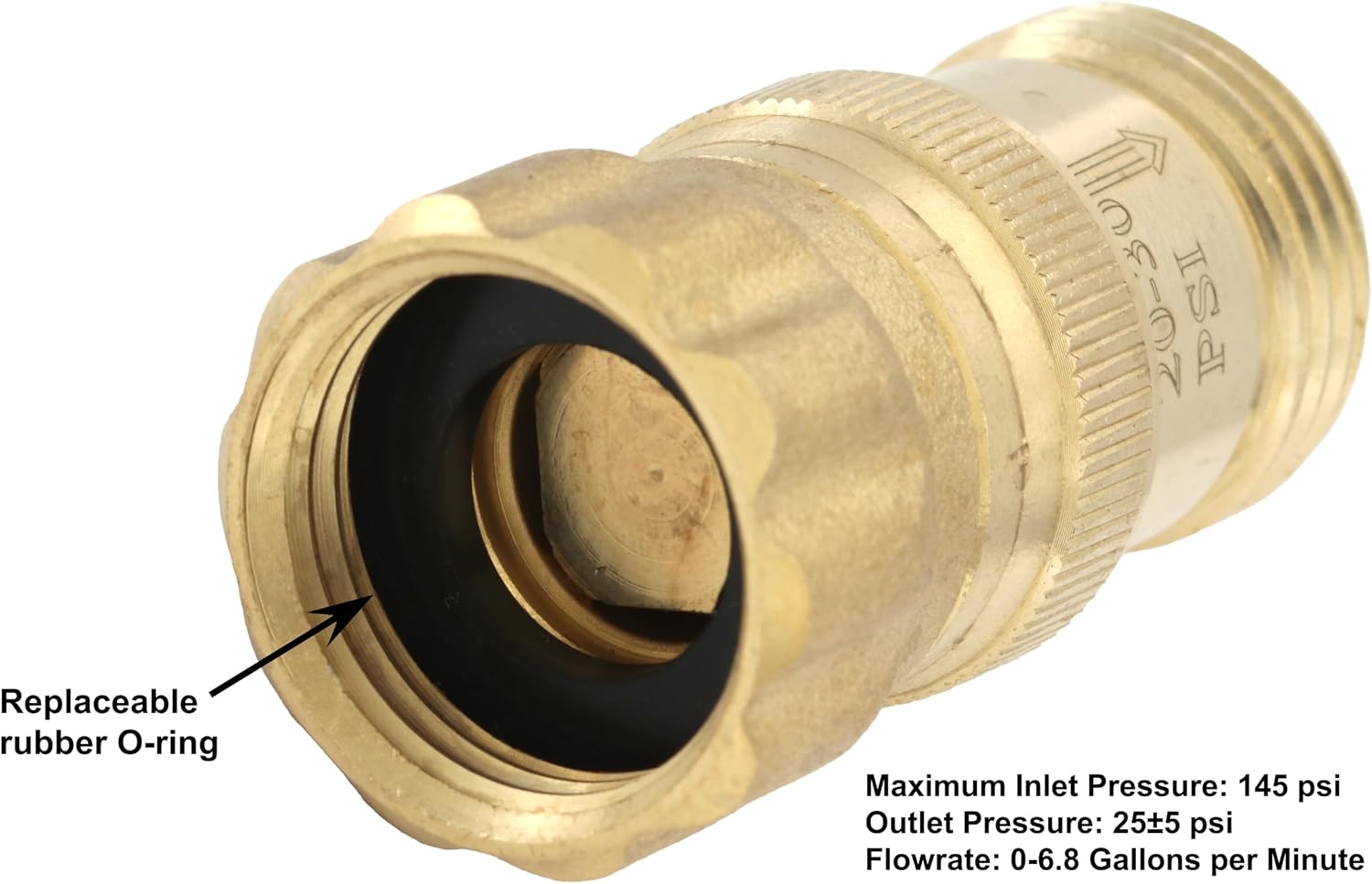 Heavy Duty 25 psi Water Pressure Regulator 3/4 inch Hose Thread Drip Irrigation System Pressure Reducer, Lead-Free