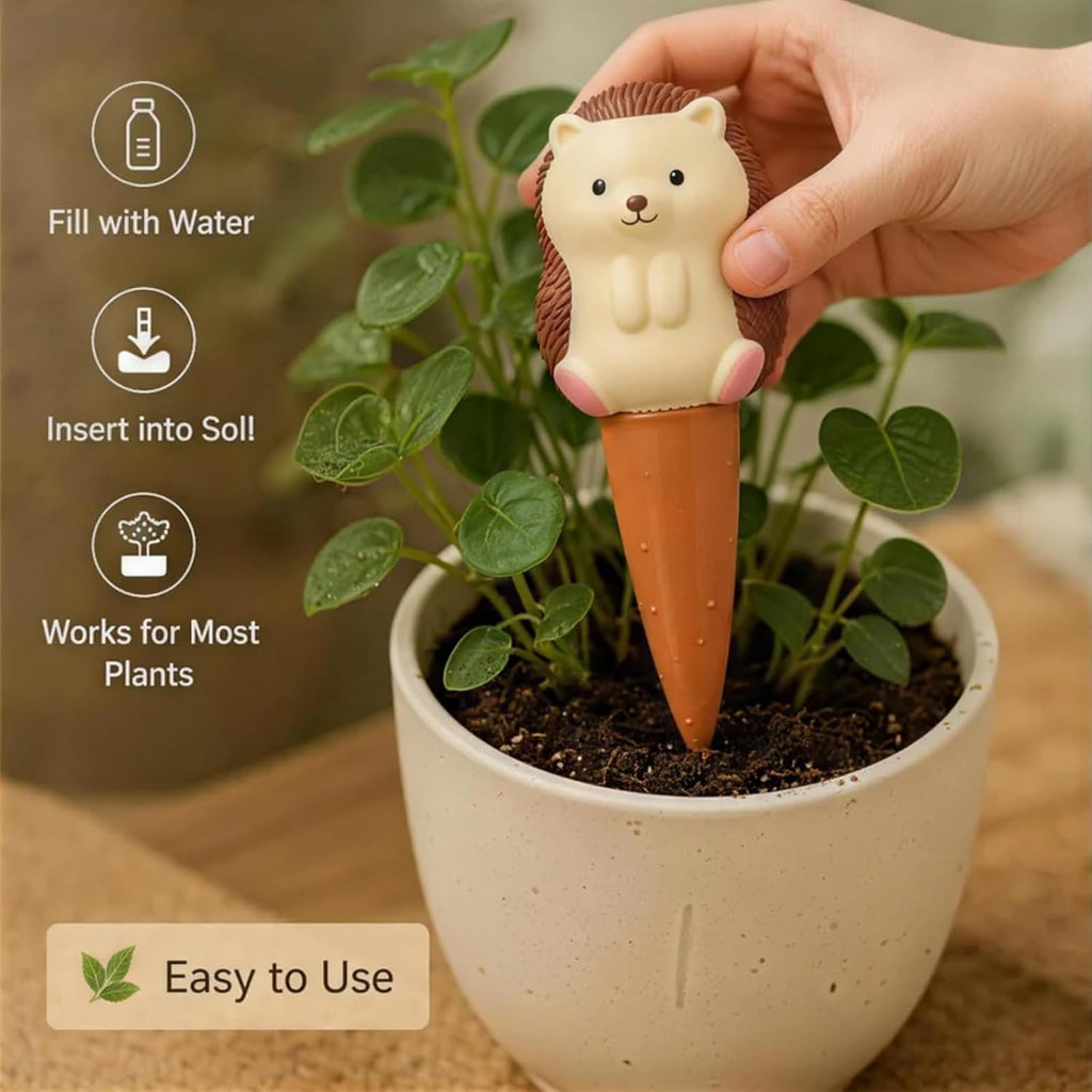 Terracotta Watering Spikes, Self Watering Globes Cute Animal Design Plant Waterers, Automatic Irrigation Stakes for