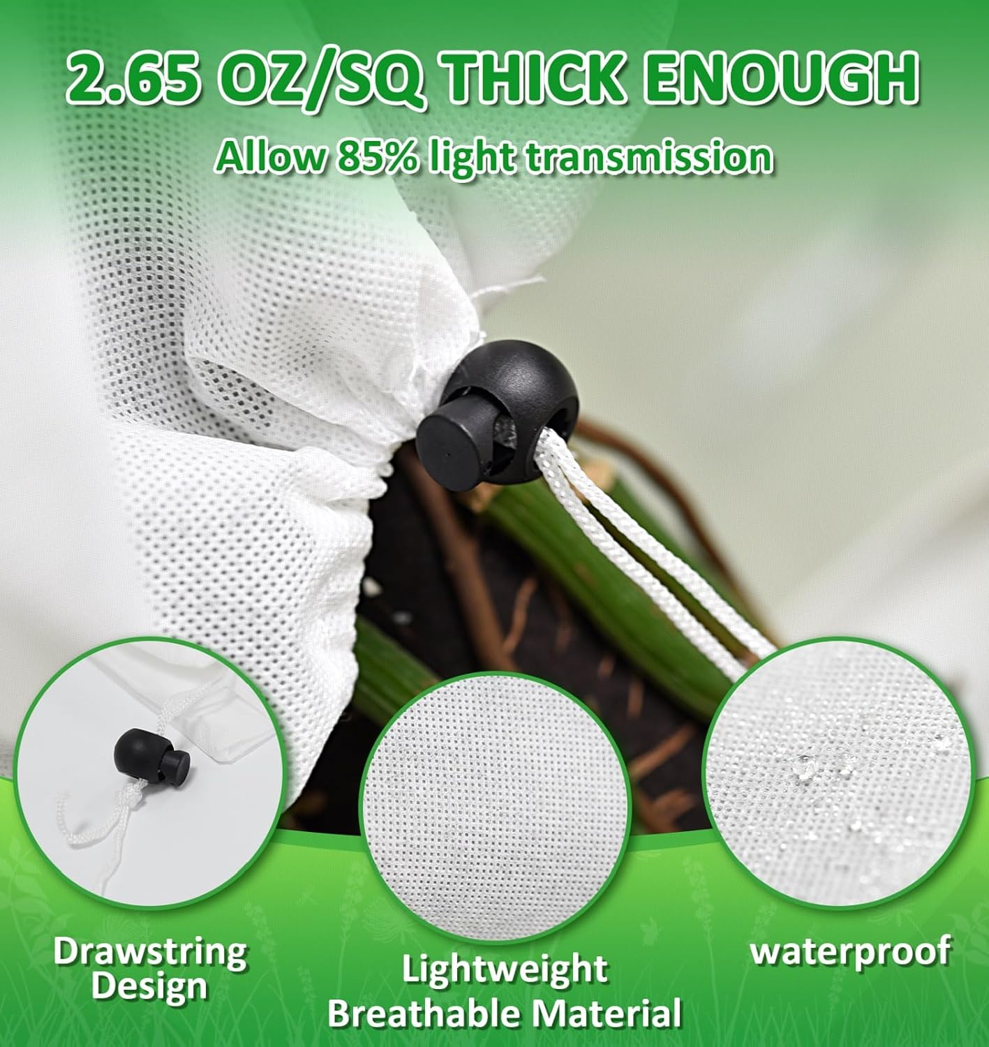 EAONE 12 Pack Plant Covers Freeze Protection, 32x47'' Winter Frosts Cloth for Outdoor Plants, Reusable Frost Blankets