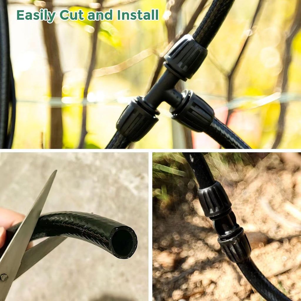 Maotong 40 FT 1/2 inch Drip Irrigation Tubing Main Line Hose Tube for Garden Irrigation System (Includes 1/2" Straight