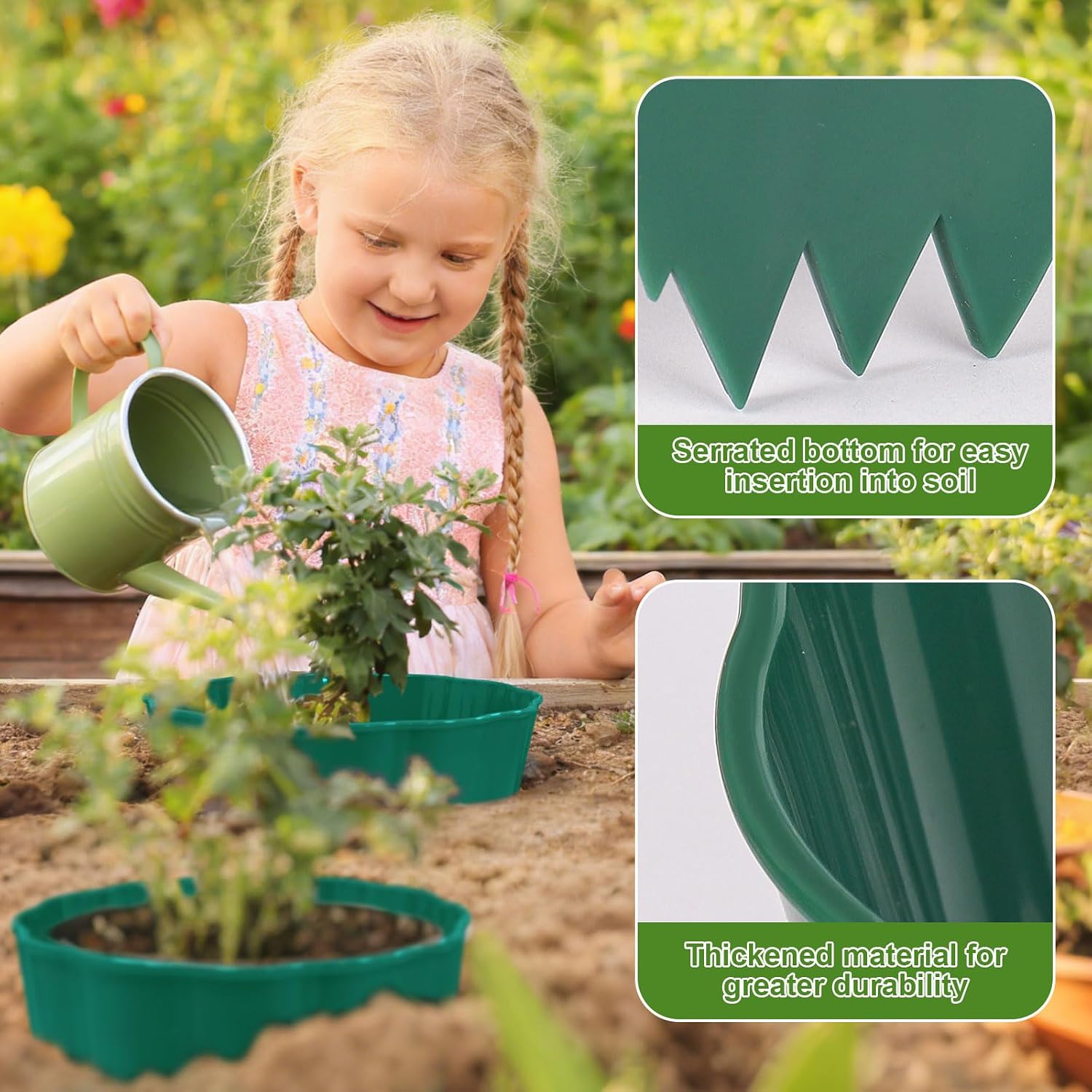 6 Pack Round Planting Grow Rings,10" Planting Protective Round Edging, Plant Support Rings to Protects Plants, Deep