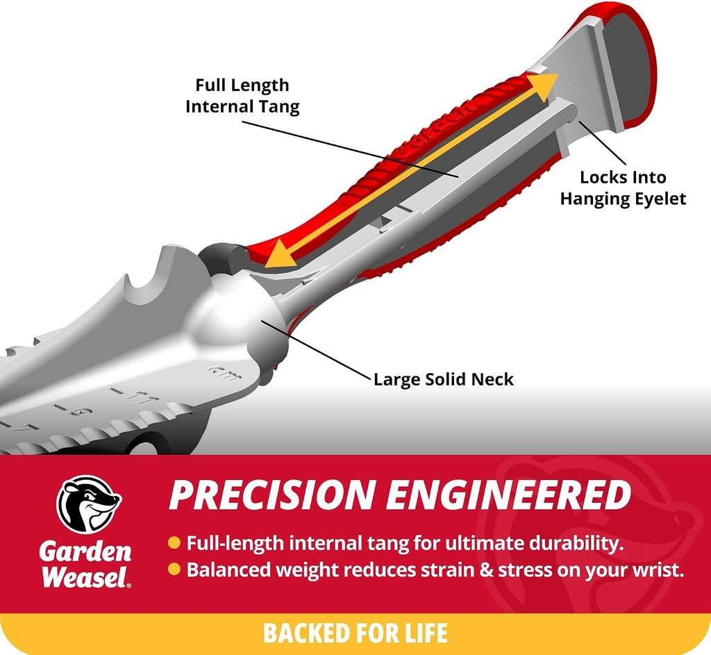 Garden Weasel 3Piece Hand Tool Set Trowel Transplanter Cultivator Gardening | Heavy duty steel combo set for digging